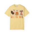Give Thanks T-Shirt — Thanksgiving Fall Turkey Pumpkin Graphic Tee