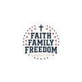 Faith Family Freedom Sticker | Faith-based Patriotic, Vintage Americana 4th of July