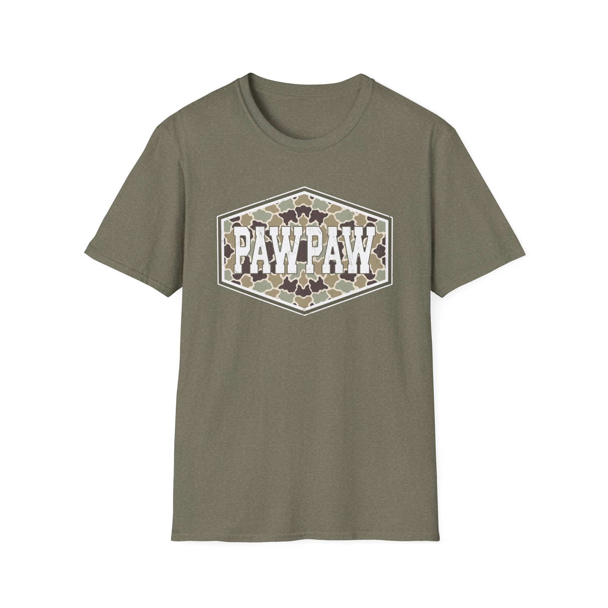 Pawpaw Camo T-Shirt – Vintage Hex Badge Tee for Grandpa