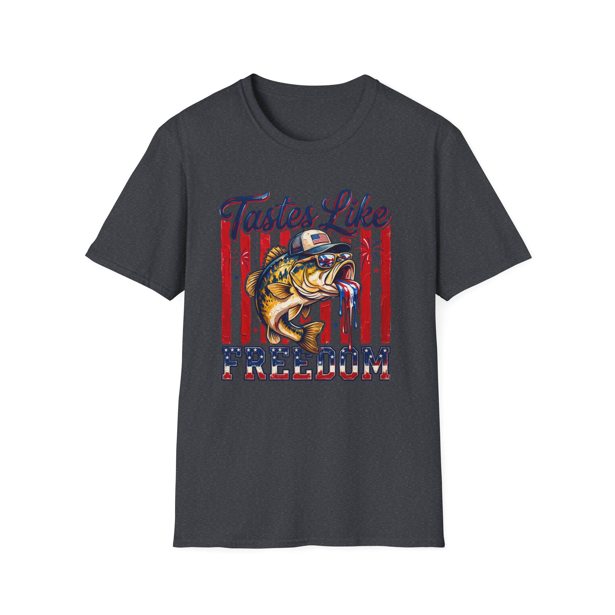 “Tastes Like Freedom” Patriotic Fishing Graphic Tee