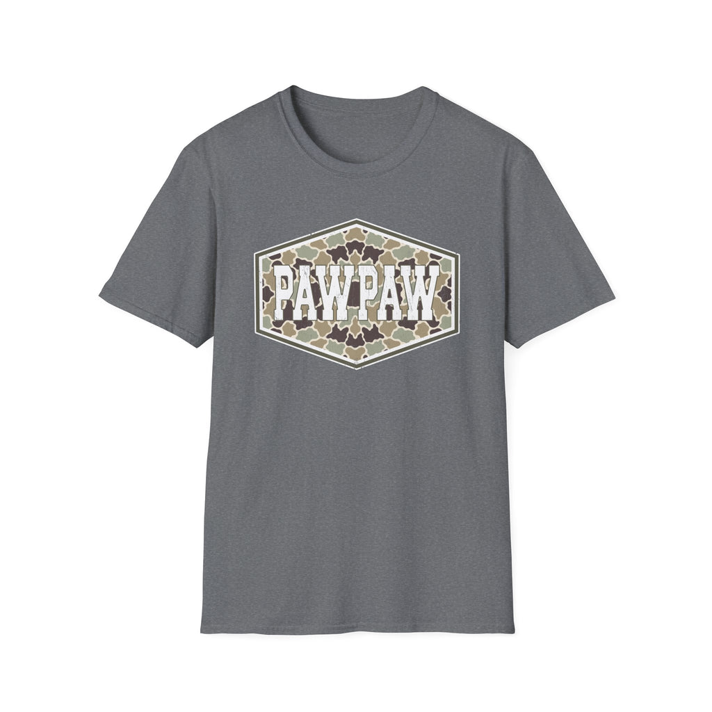 Pawpaw Camo T-Shirt – Vintage Hex Badge Tee for Grandpa