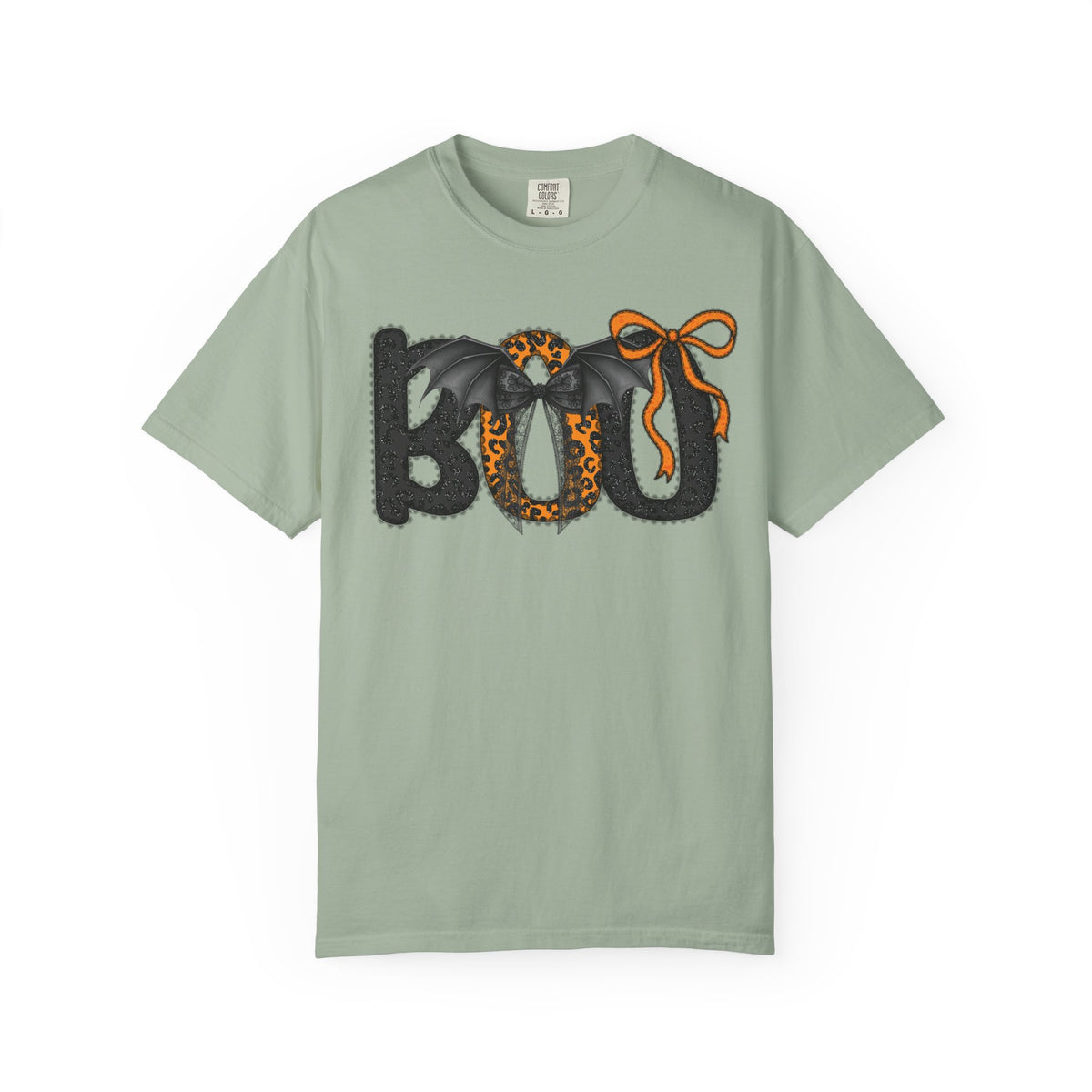 BOO Halloween T-Shirt — Cute Bat & Bow Graphic Tee for Trick-or-Treat