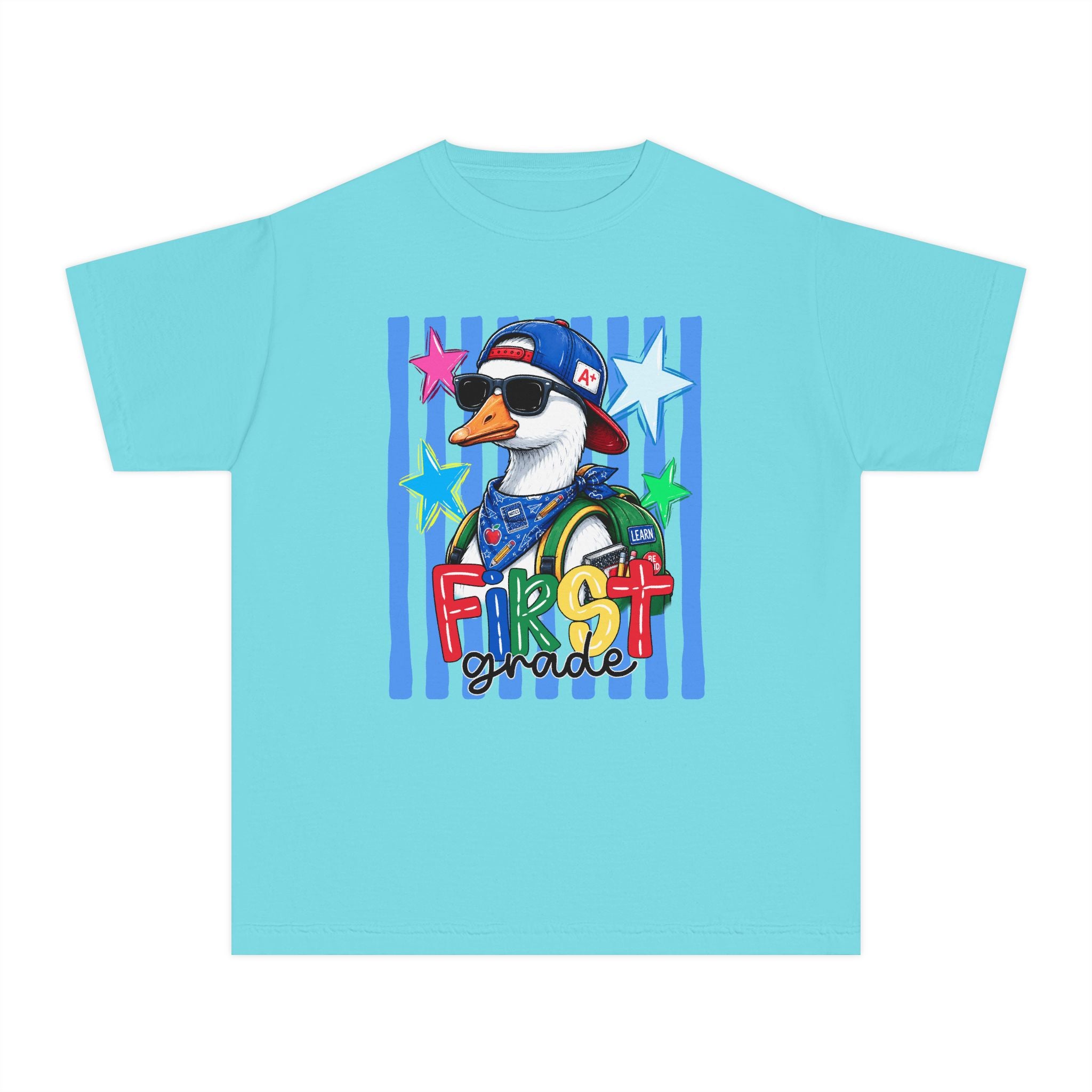 First Grade Boy Duck Youth Tee — Cute Back-to-School Kids Shirt