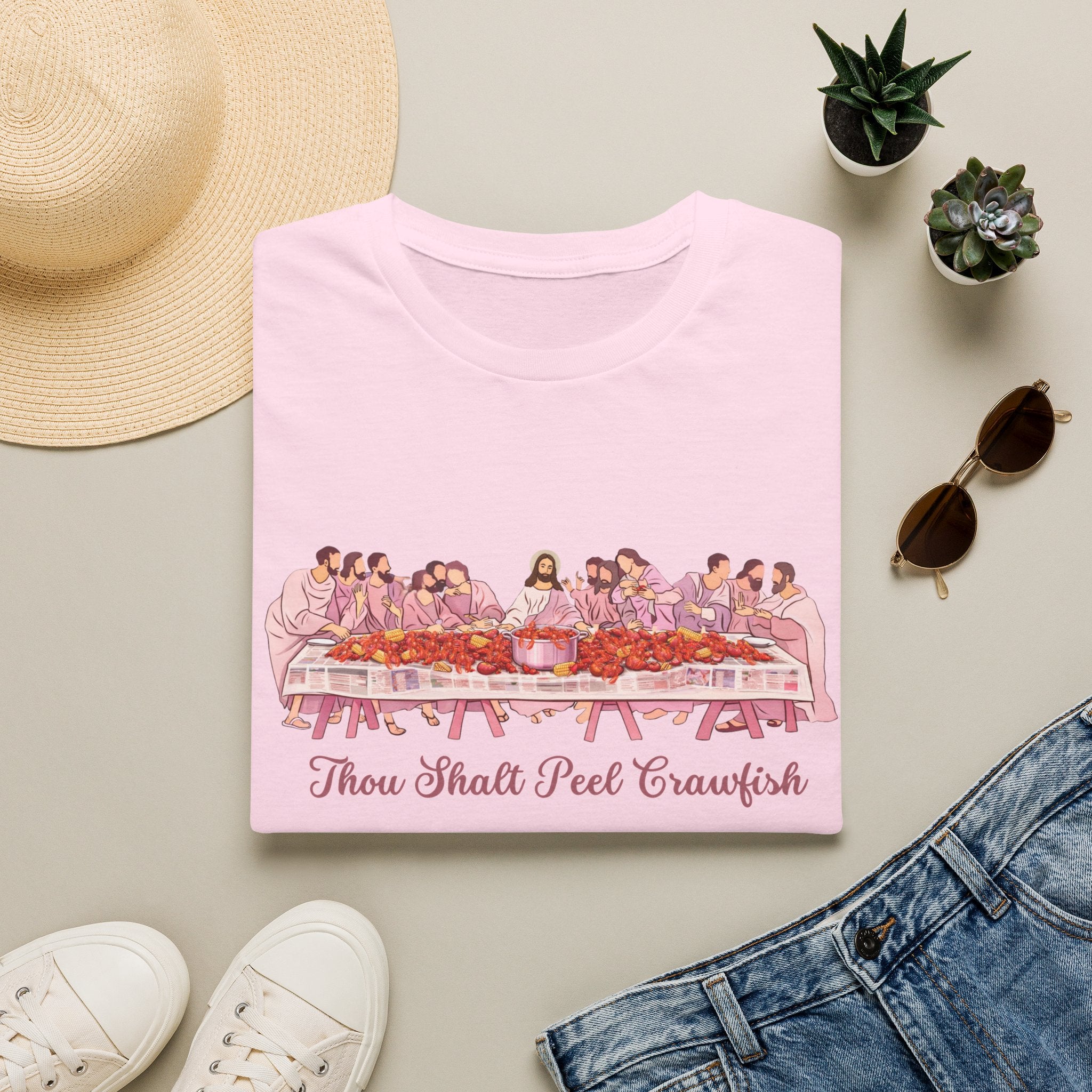'Thou Shalt Peel Crawfish' Funny Seafood Feast Tee