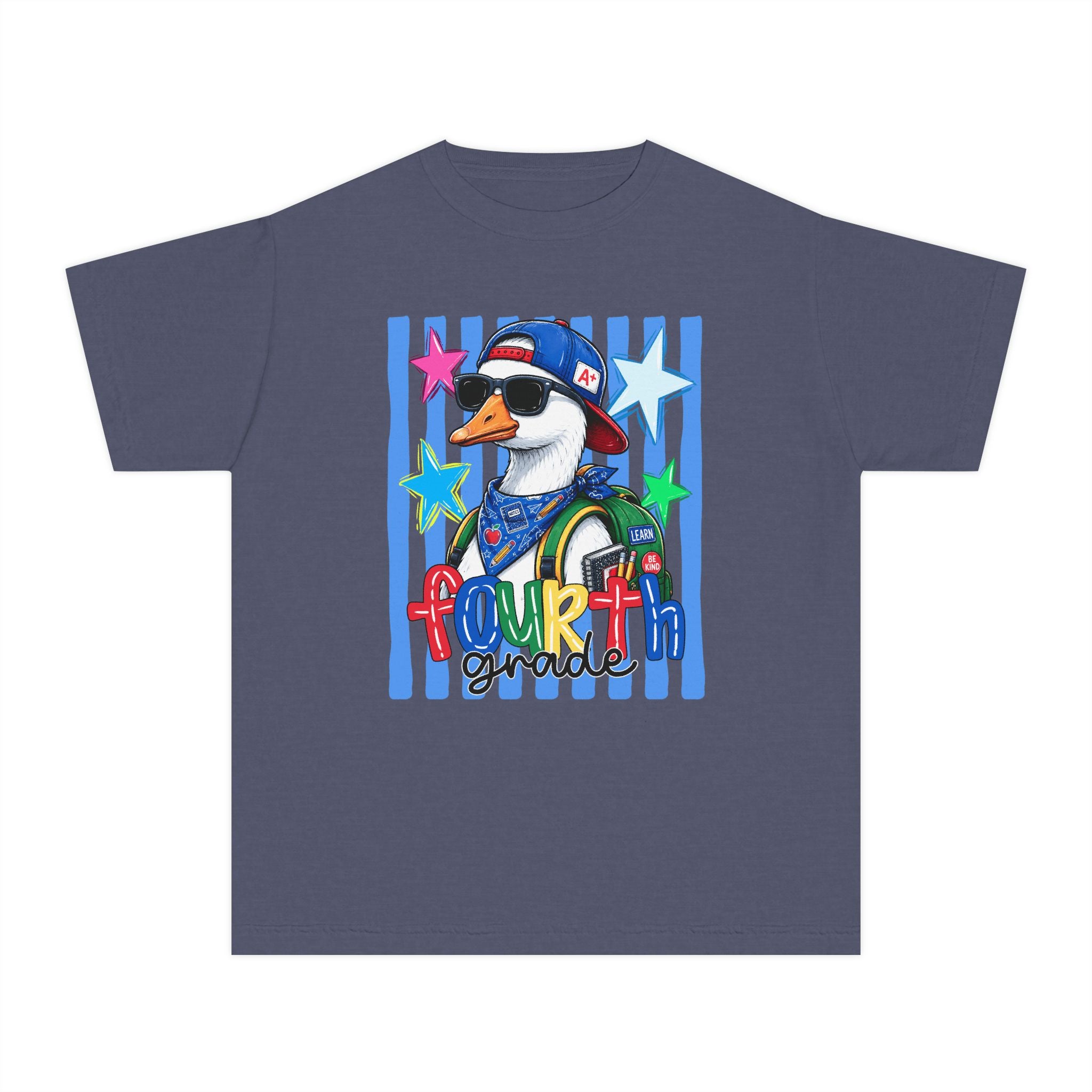 Fourth Grade Boy Duck Youth Tee — Back-to-School Cute Class Shirt