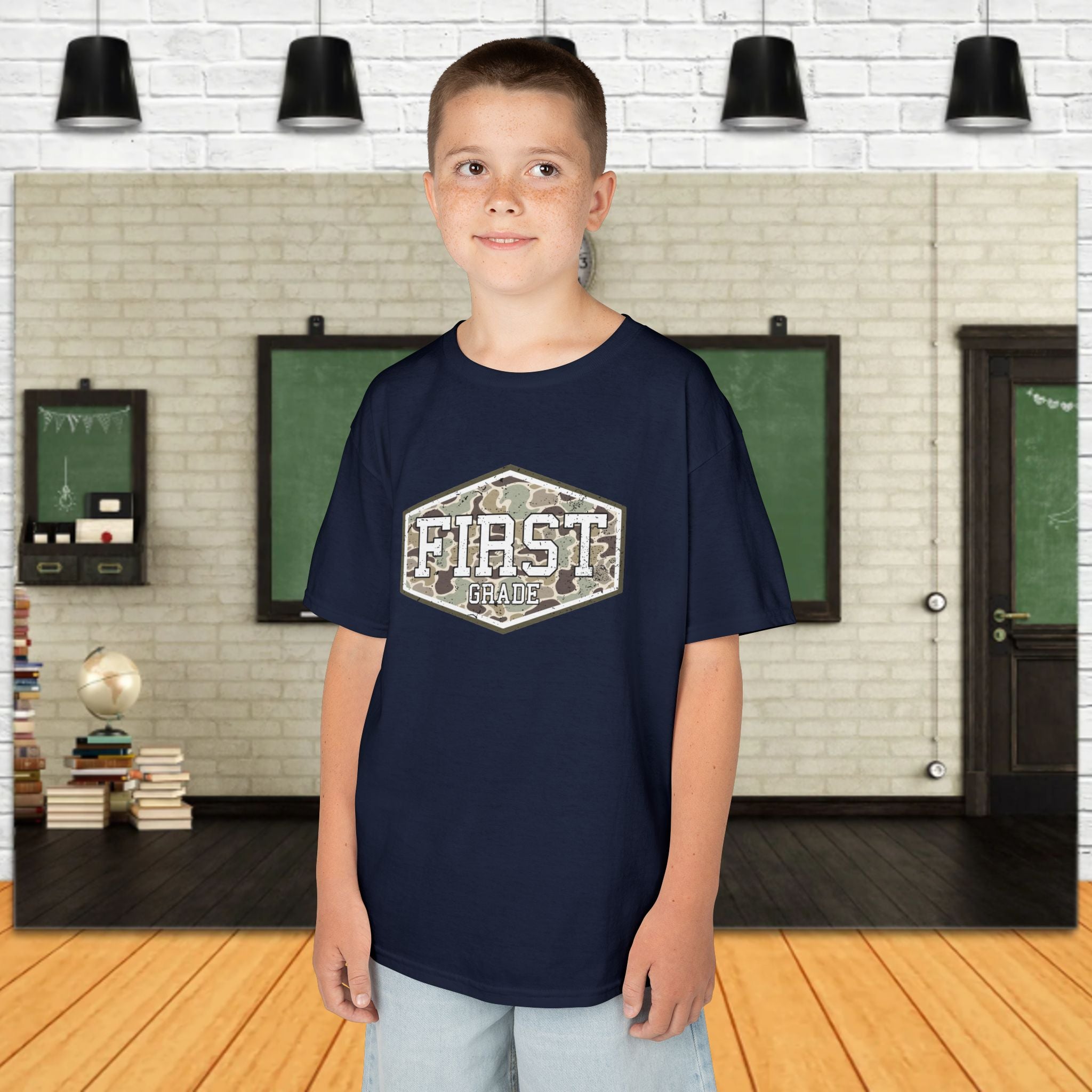 Kids 'First' Camo Badge Tee —