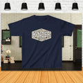 Kinder Camo Kids Tee — 'Kinder' Hex Badge Graphic T-Shirt for Children