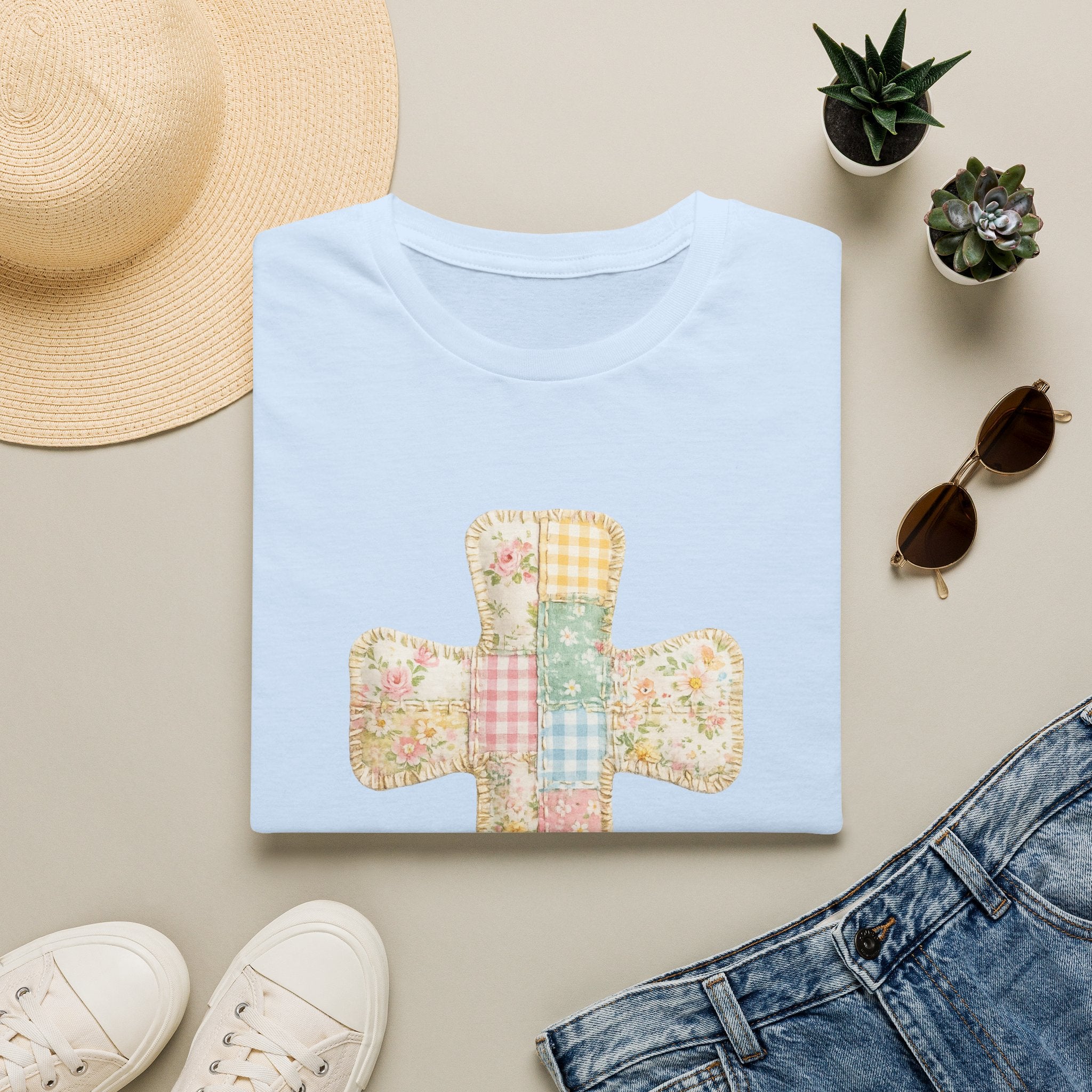Patchwork Cross - Gildan Soft Style
