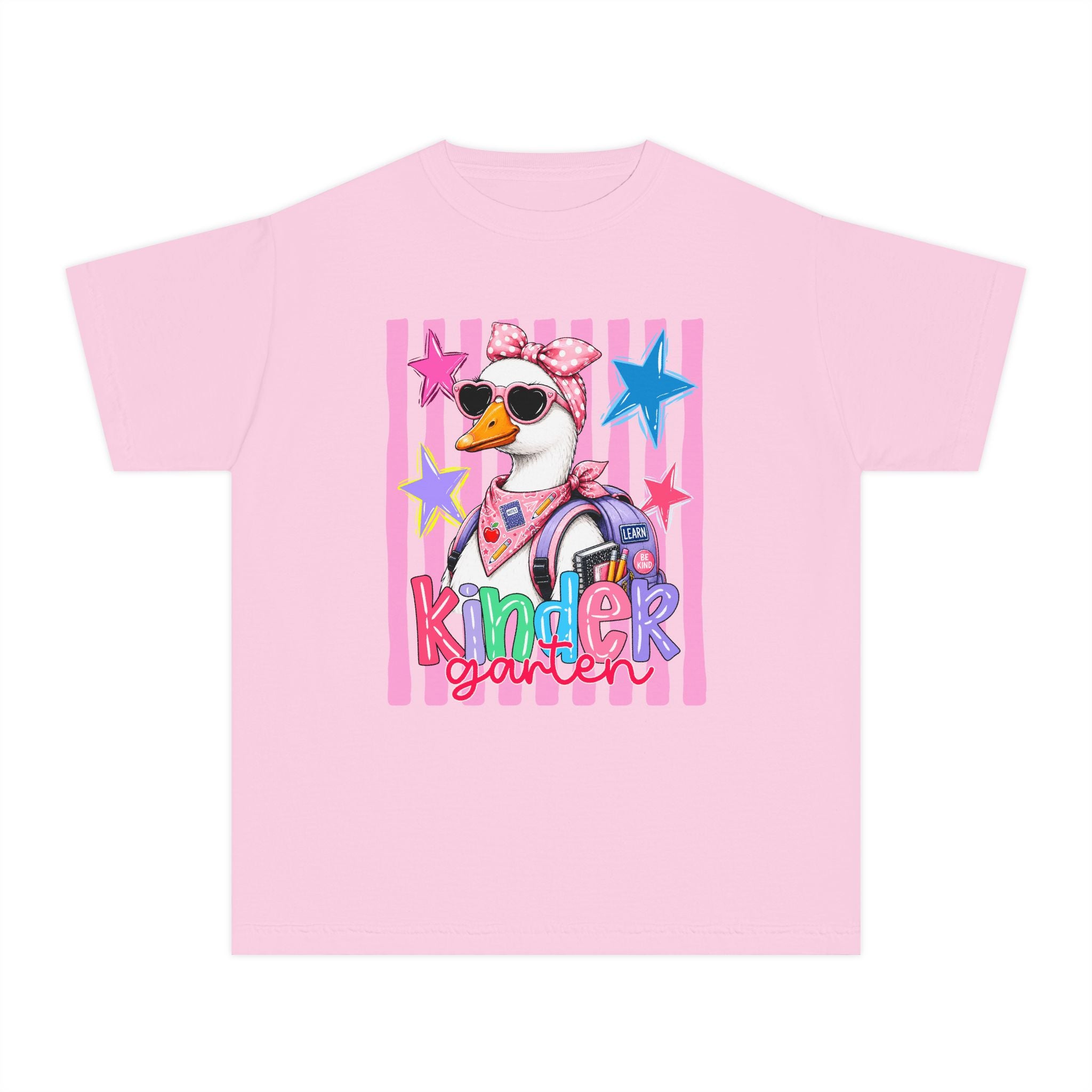 Kinder Girl Duck Youth Tee — Cute Kindergarten Back to School Shirt