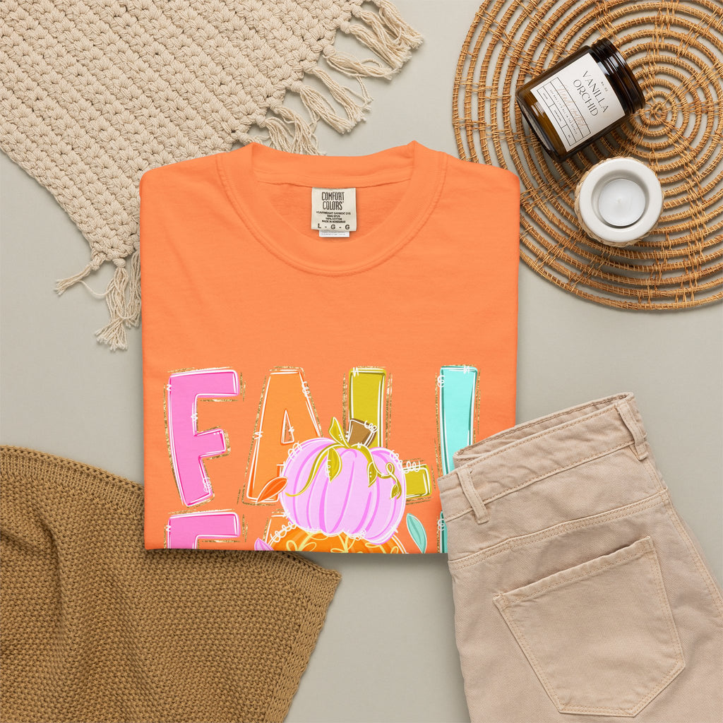Fall Stack Pumpkin T-Shirt — Colorful Autumn Graphic Tee