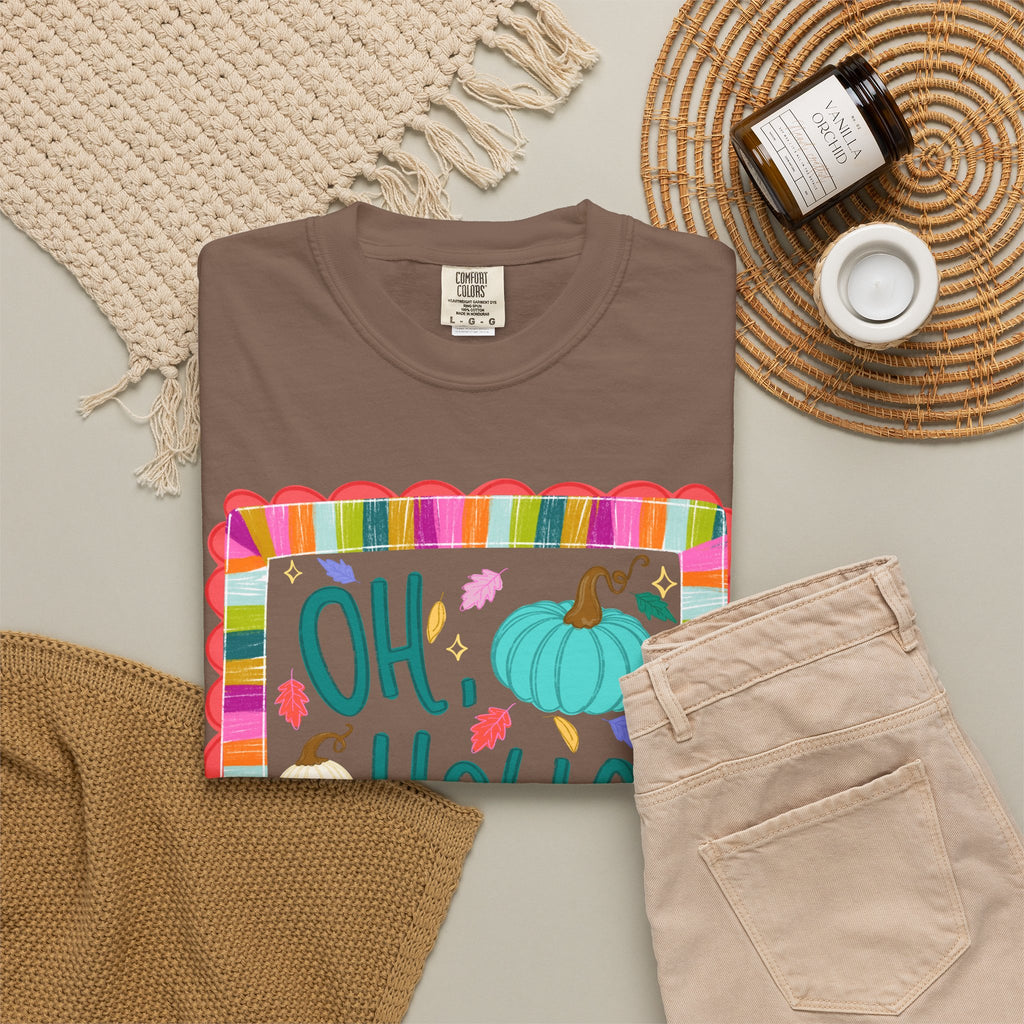 Oh, Hello Fall T-Shirt — Colorful Pumpkin Autumn Tee