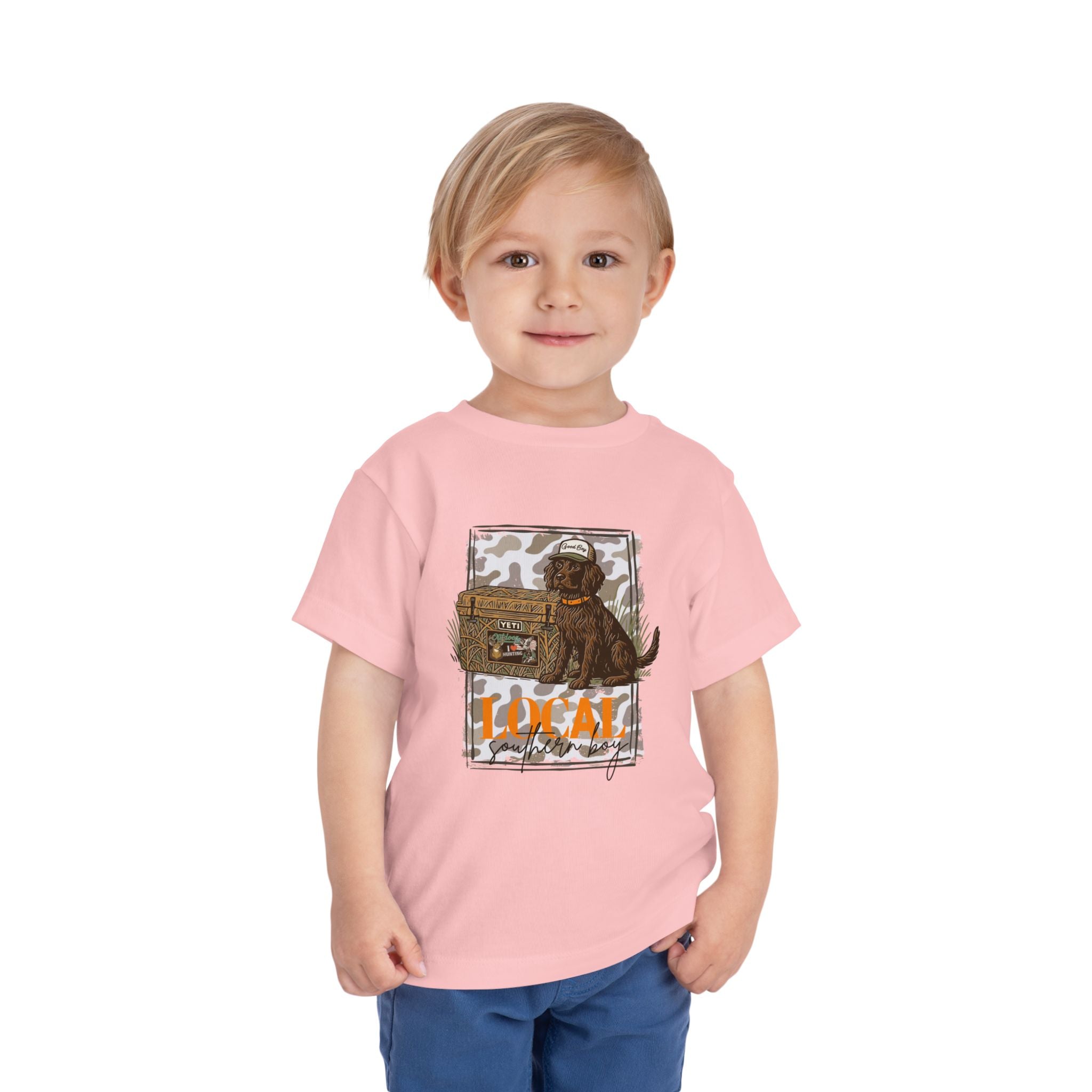Toddler Tee — Camo Pup 'Local' Hunting Dog Graphic