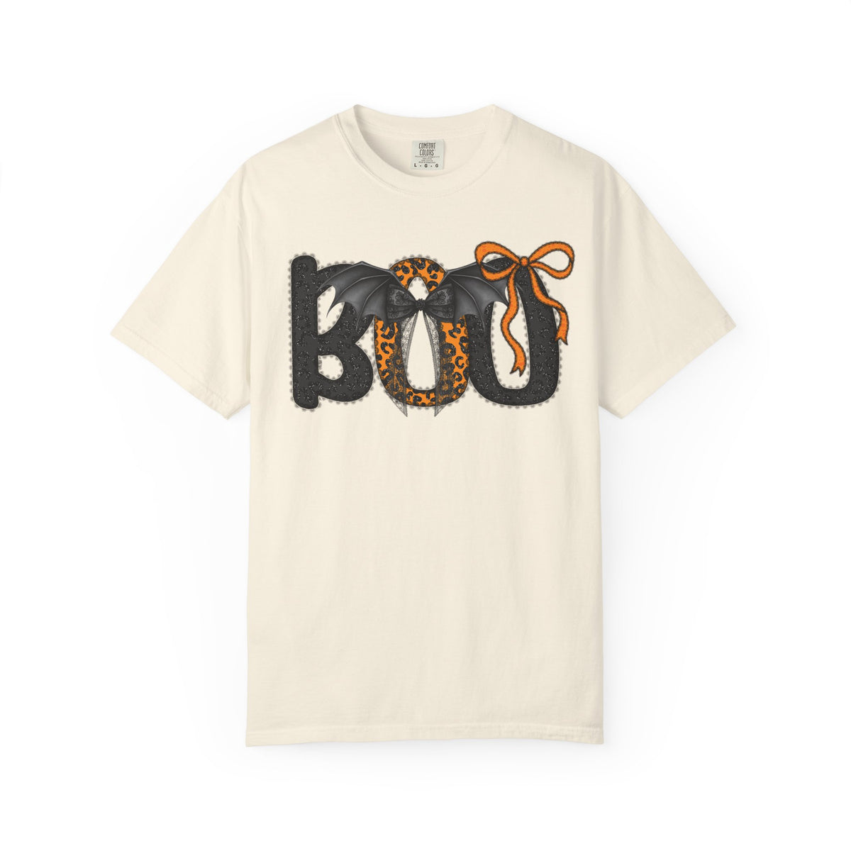 BOO Halloween T-Shirt — Cute Bat & Bow Graphic Tee for Trick-or-Treat