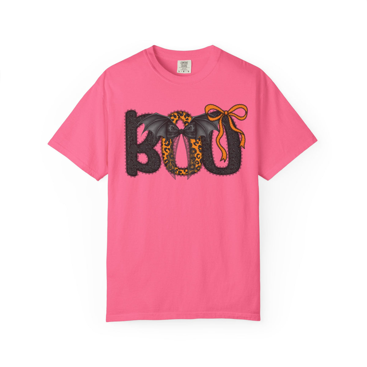 BOO Halloween T-Shirt — Cute Bat & Bow Graphic Tee for Trick-or-Treat