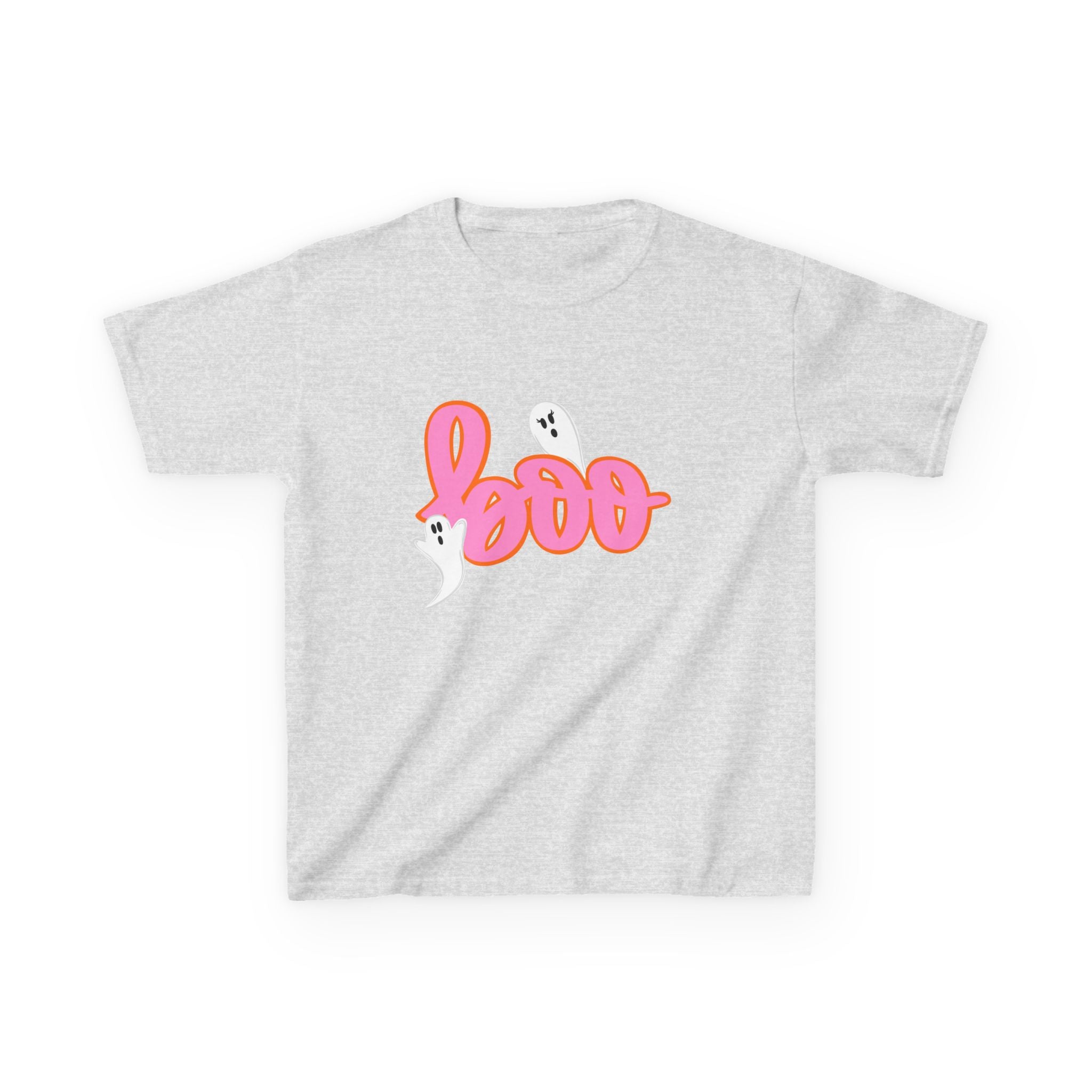 Kids 'Boo' Halloween T‑Shirt — Cute Pink Ghost Tee for Children