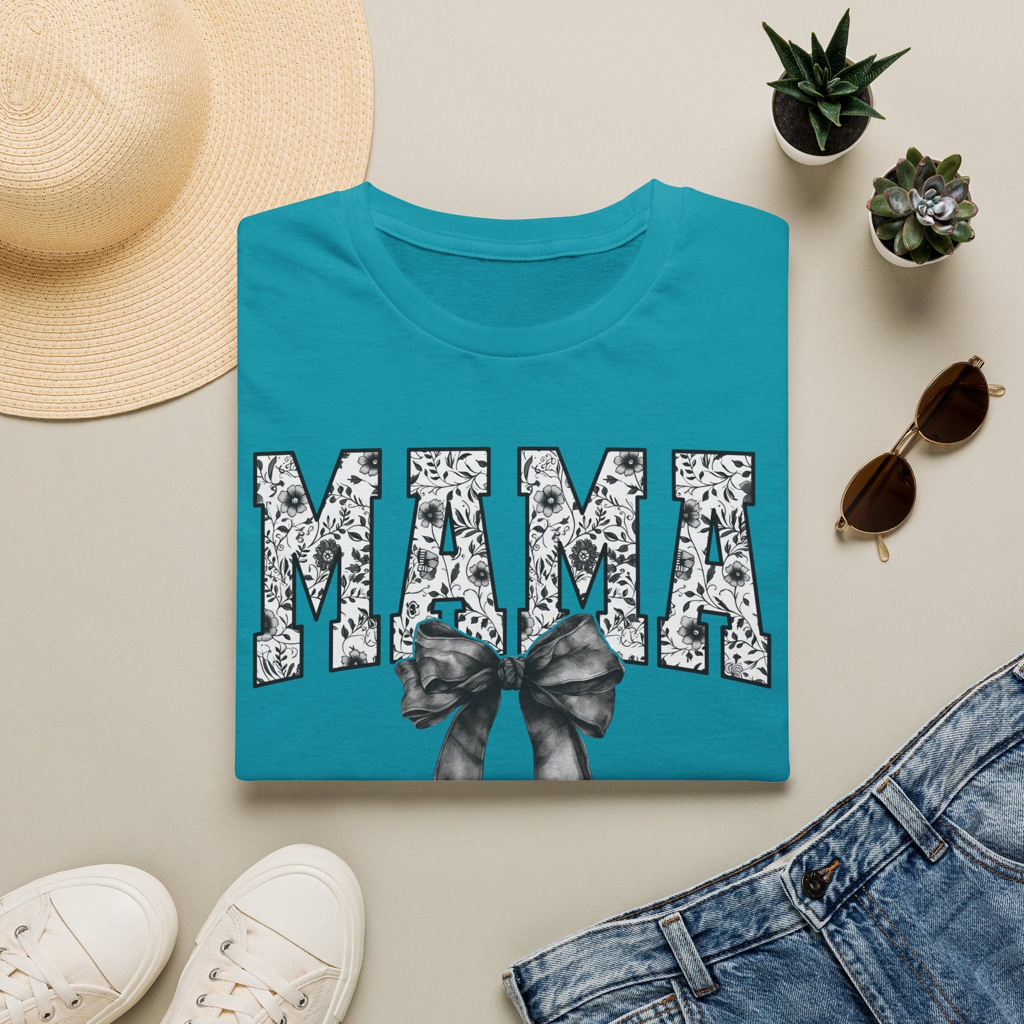 Mama Floral Bow T-Shirt — Cute Mother’s Day Graphic Tee