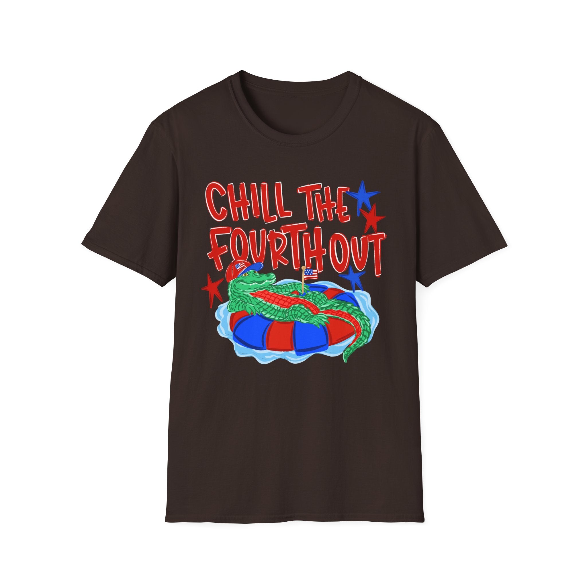T-Shirt — “Chill the Fourth Out” Patriotic Alligator July 4th Tee