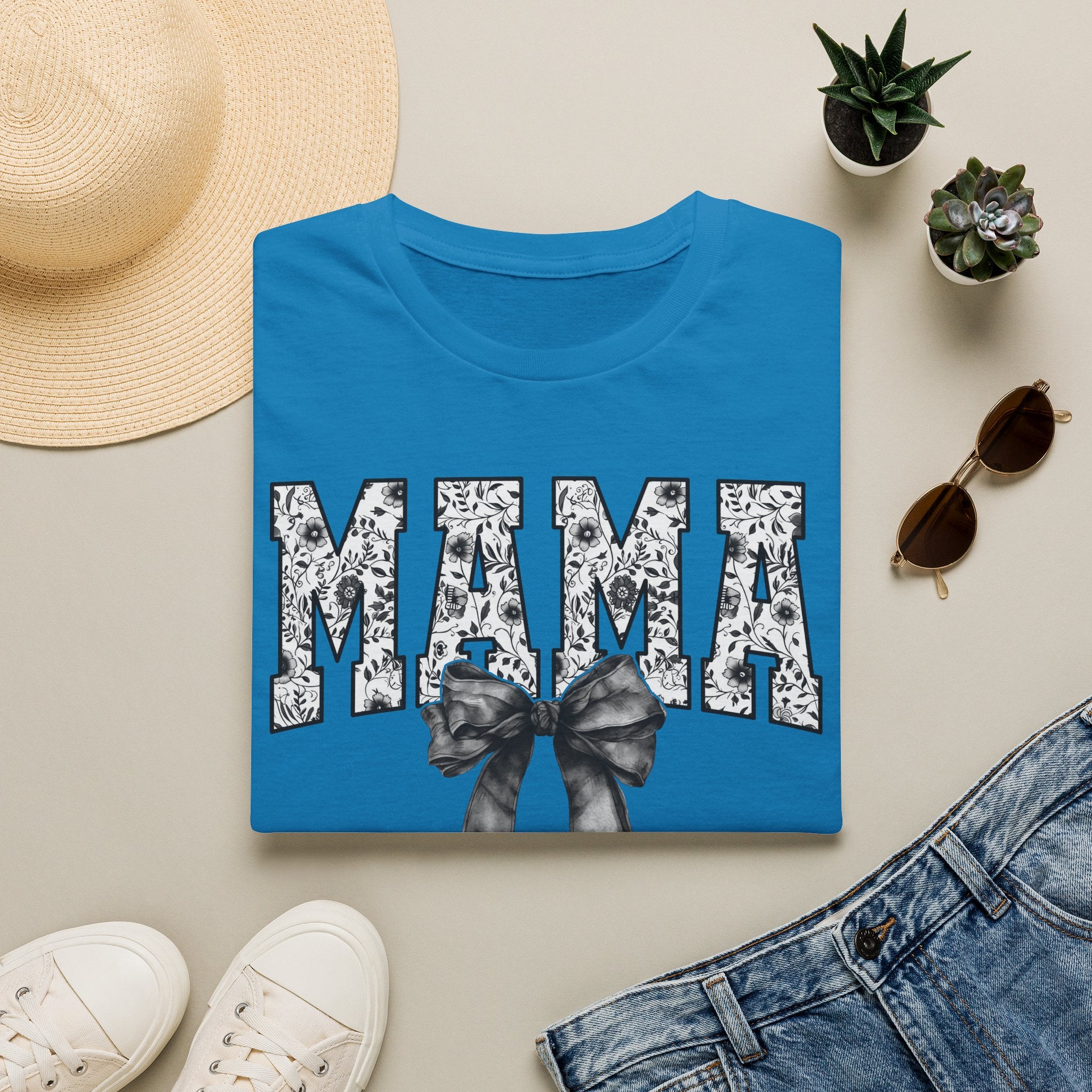 Mama Floral Bow T-Shirt — Cute Mother’s Day Graphic Tee