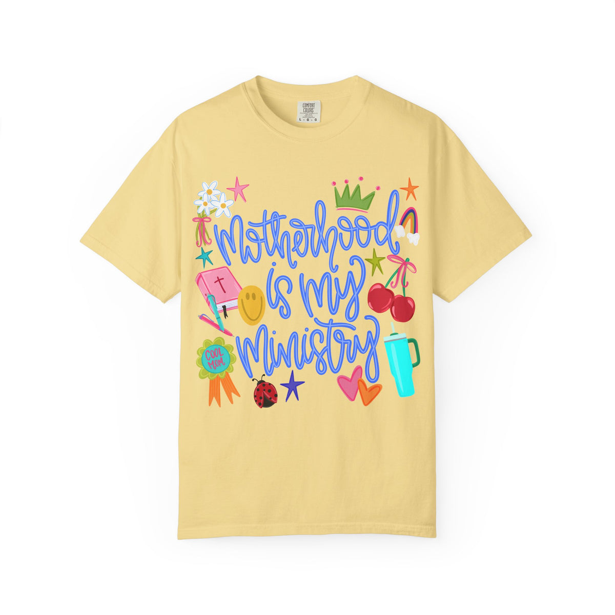 Motherhood Is My Ministry T-Shirt Blue Font