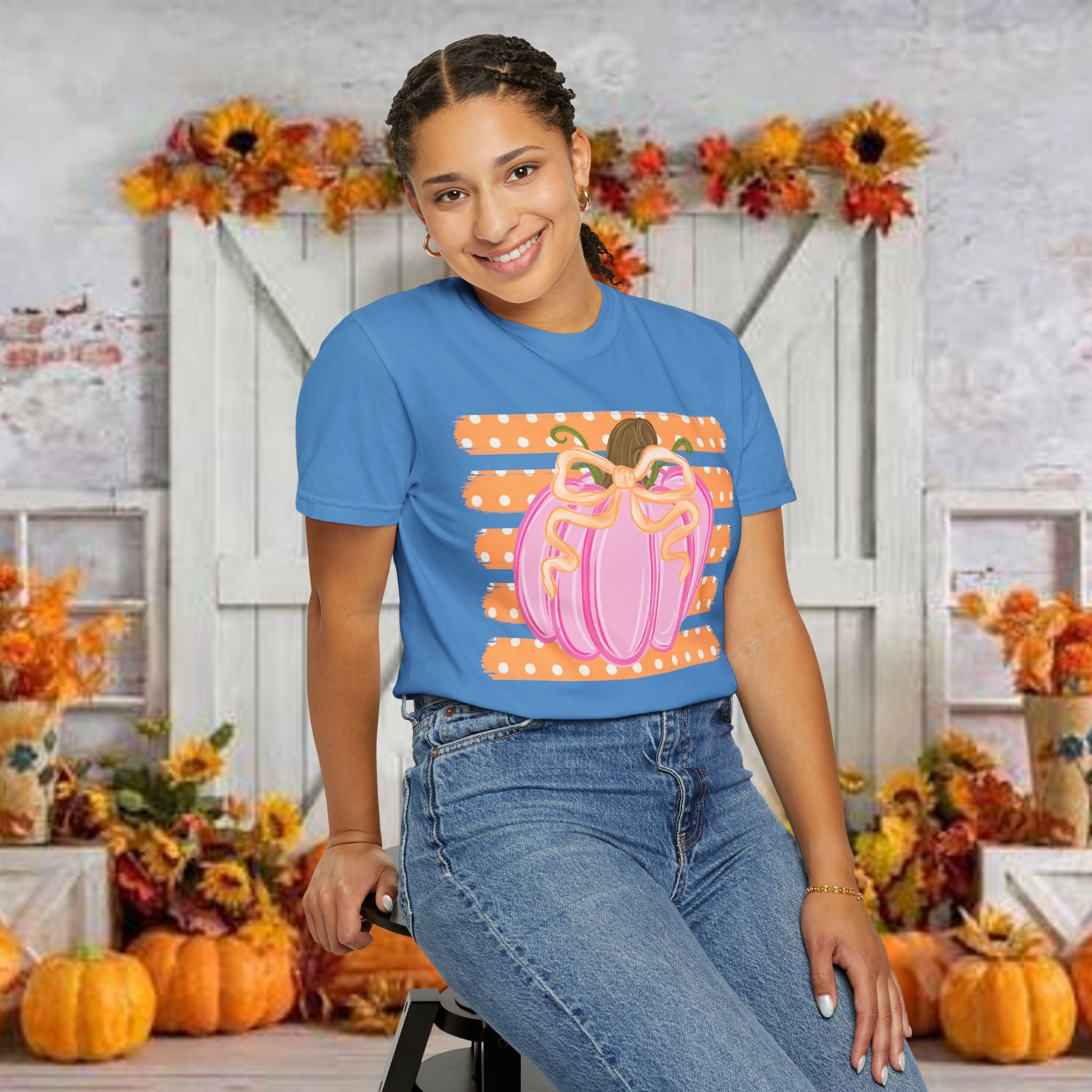 Pink Pumpkin Graphic T-Shirt — Cute Fall Halloween Tee