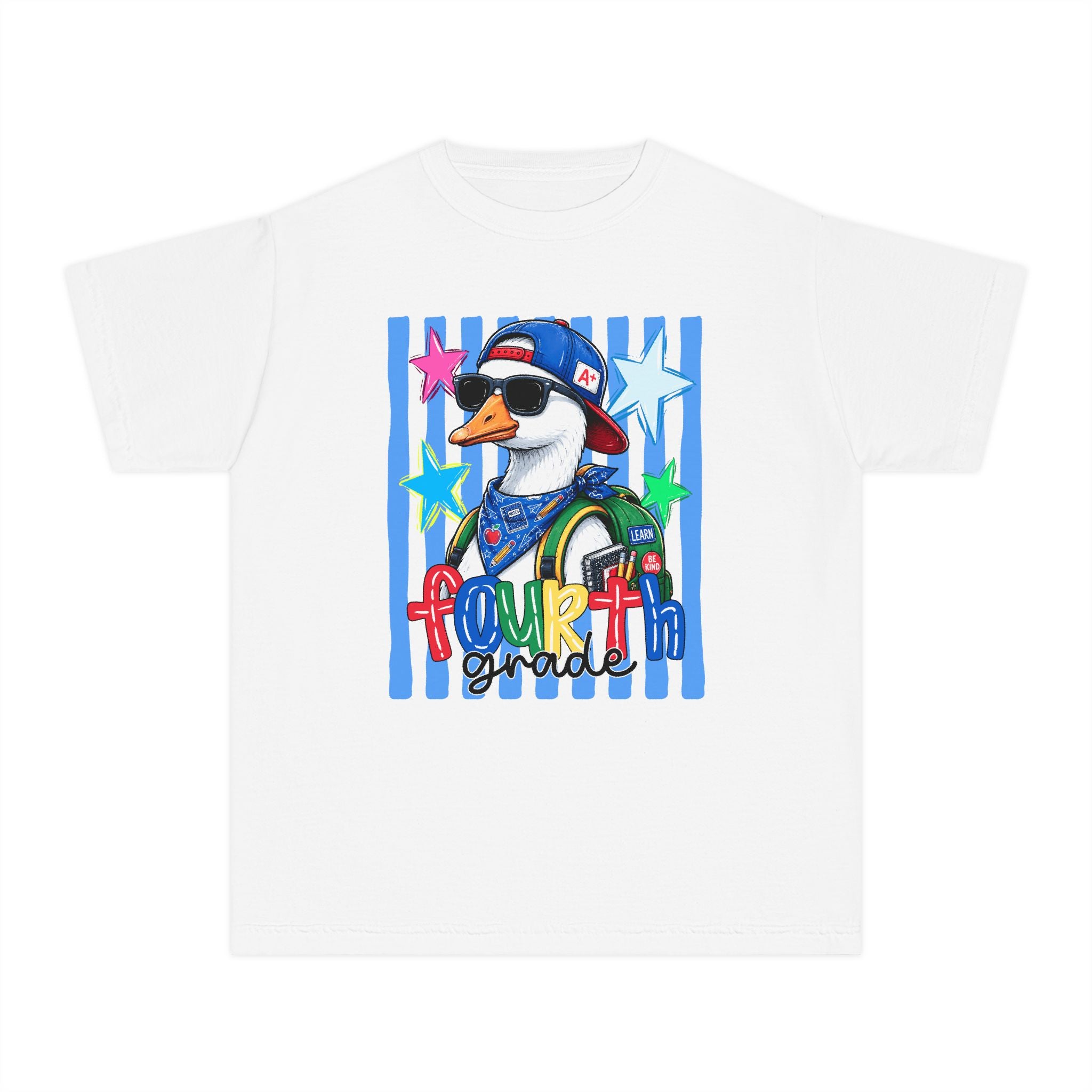 Fourth Grade Boy Duck Youth Tee — Back-to-School Cute Class Shirt
