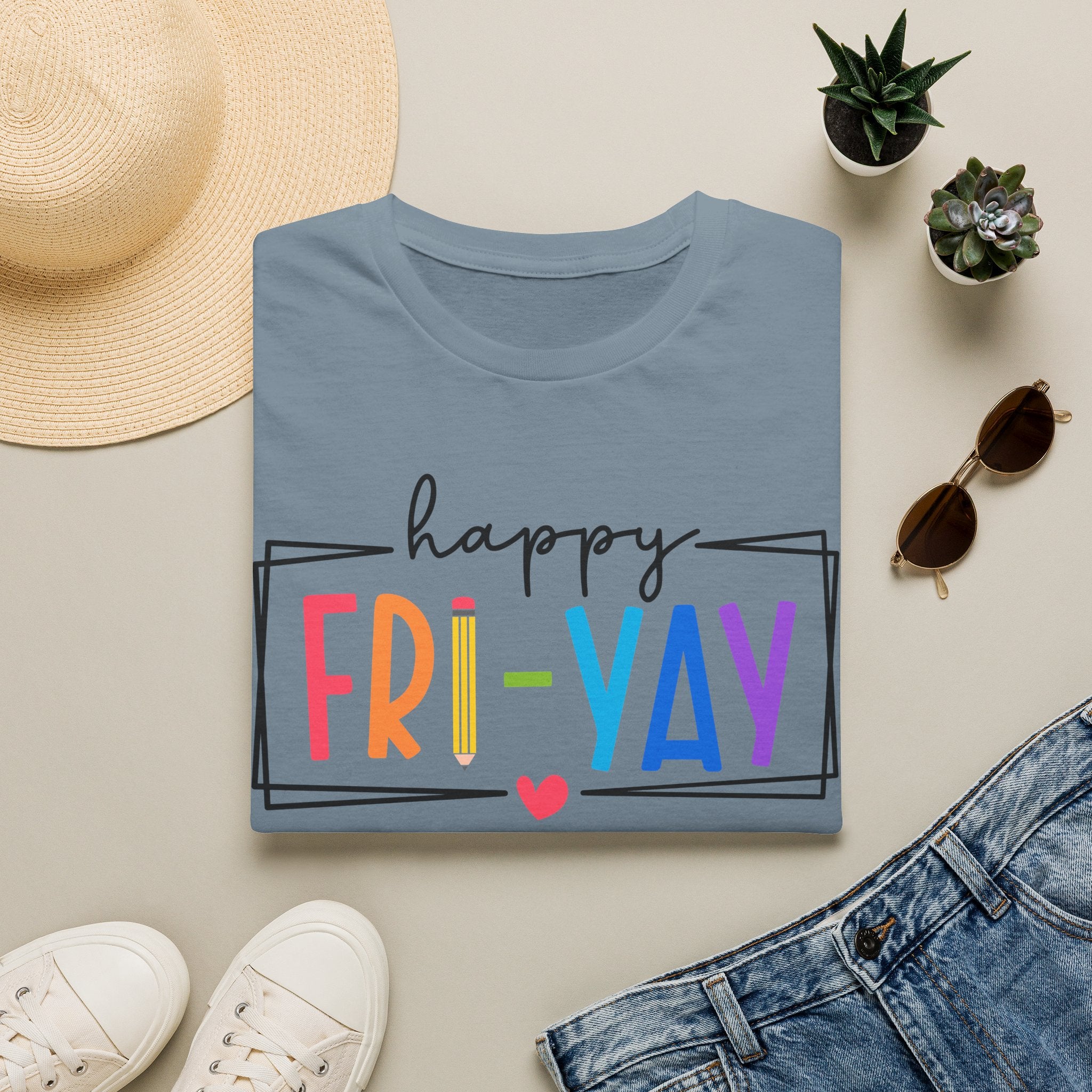 Happy Fri-Yay T-Shirt — Colorful Weekend Celebration Tee