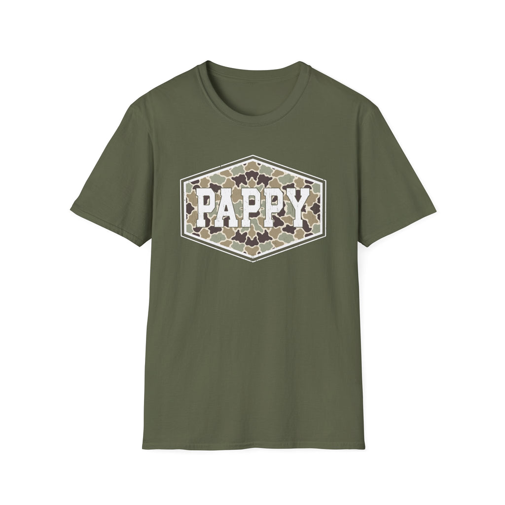 Pappy Camo Badge T-Shirt — Vintage Military-Inspired 'PAPPY' Tee for Dads & Grandfathers