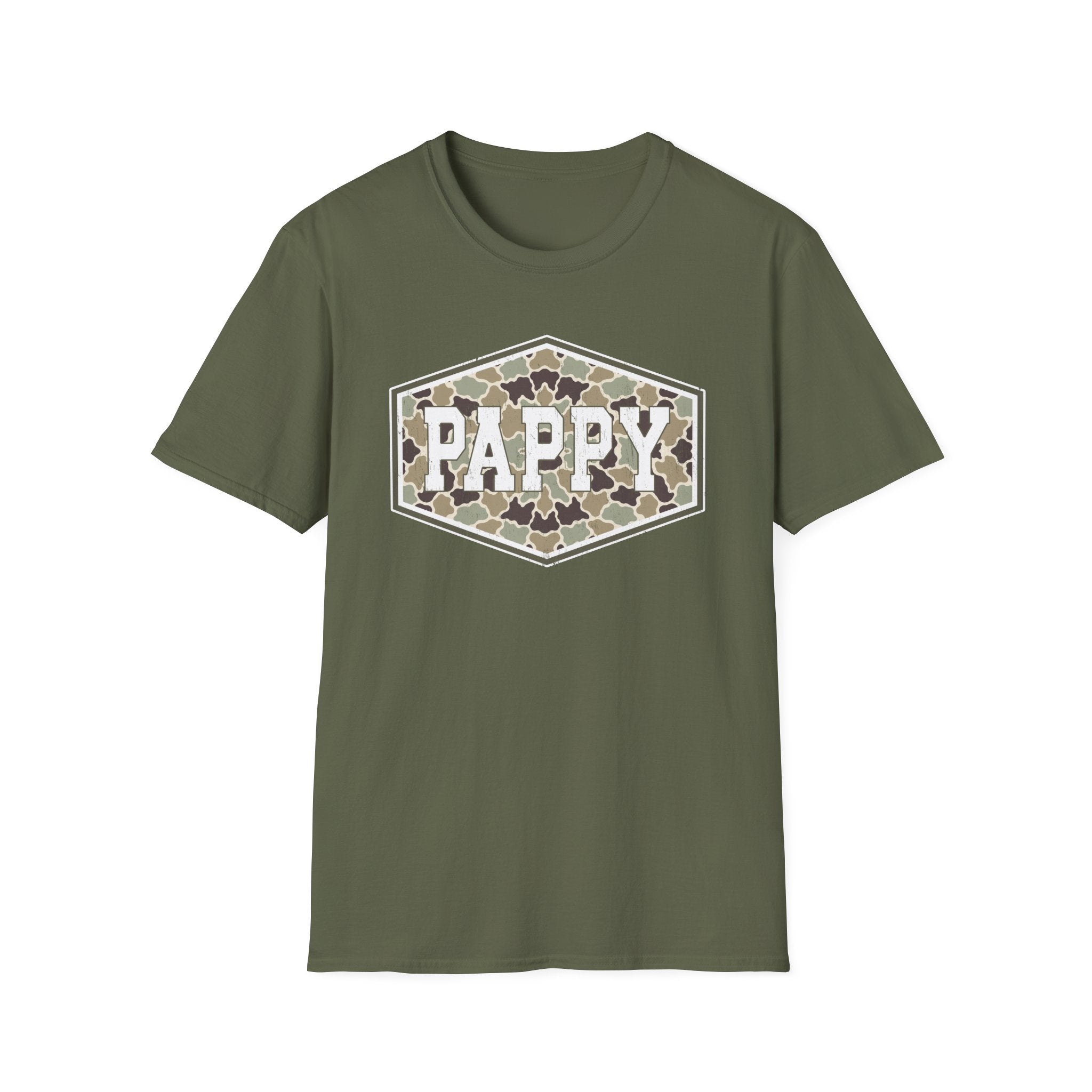 Pappy Camo Badge T-Shirt — Vintage Military-Inspired 'PAPPY' Tee for Dads & Grandfathers