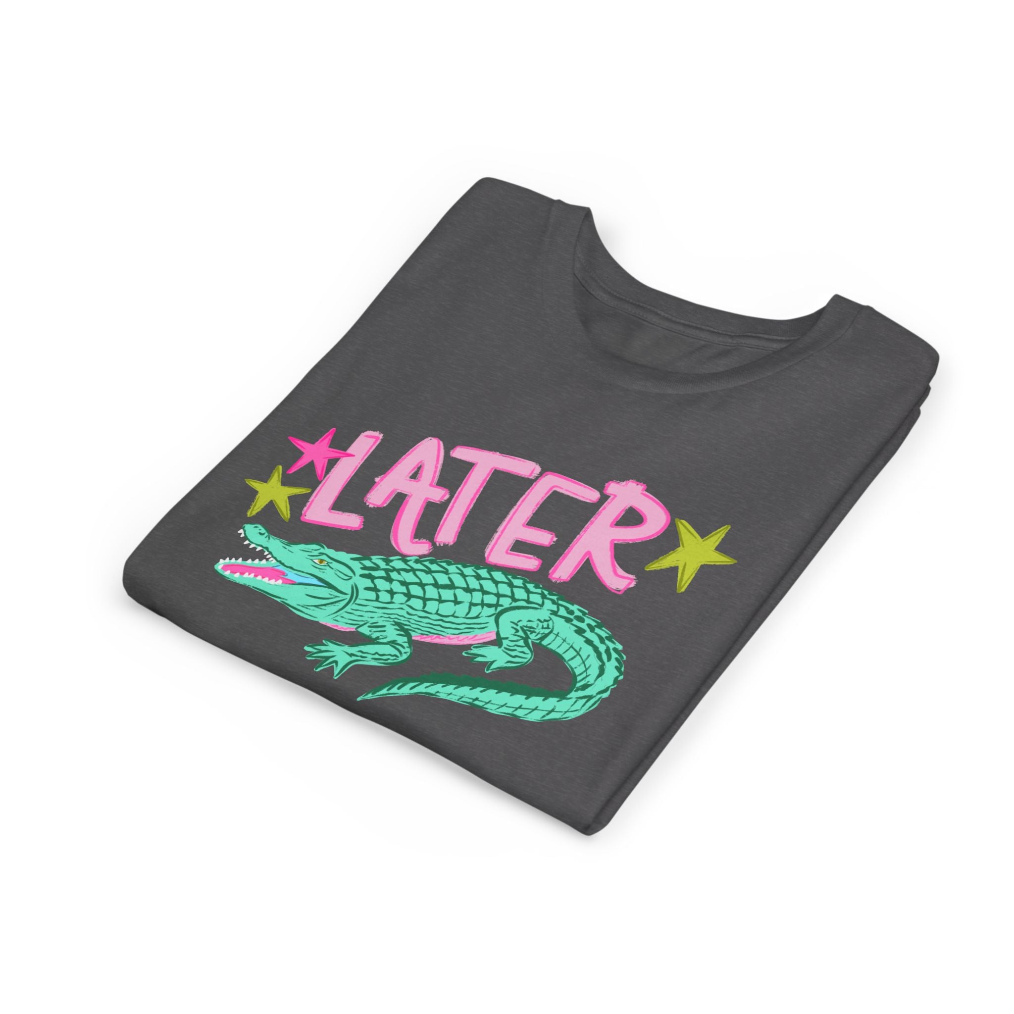Youth Tee — "Later/After While" Retro Crocodile Graphic