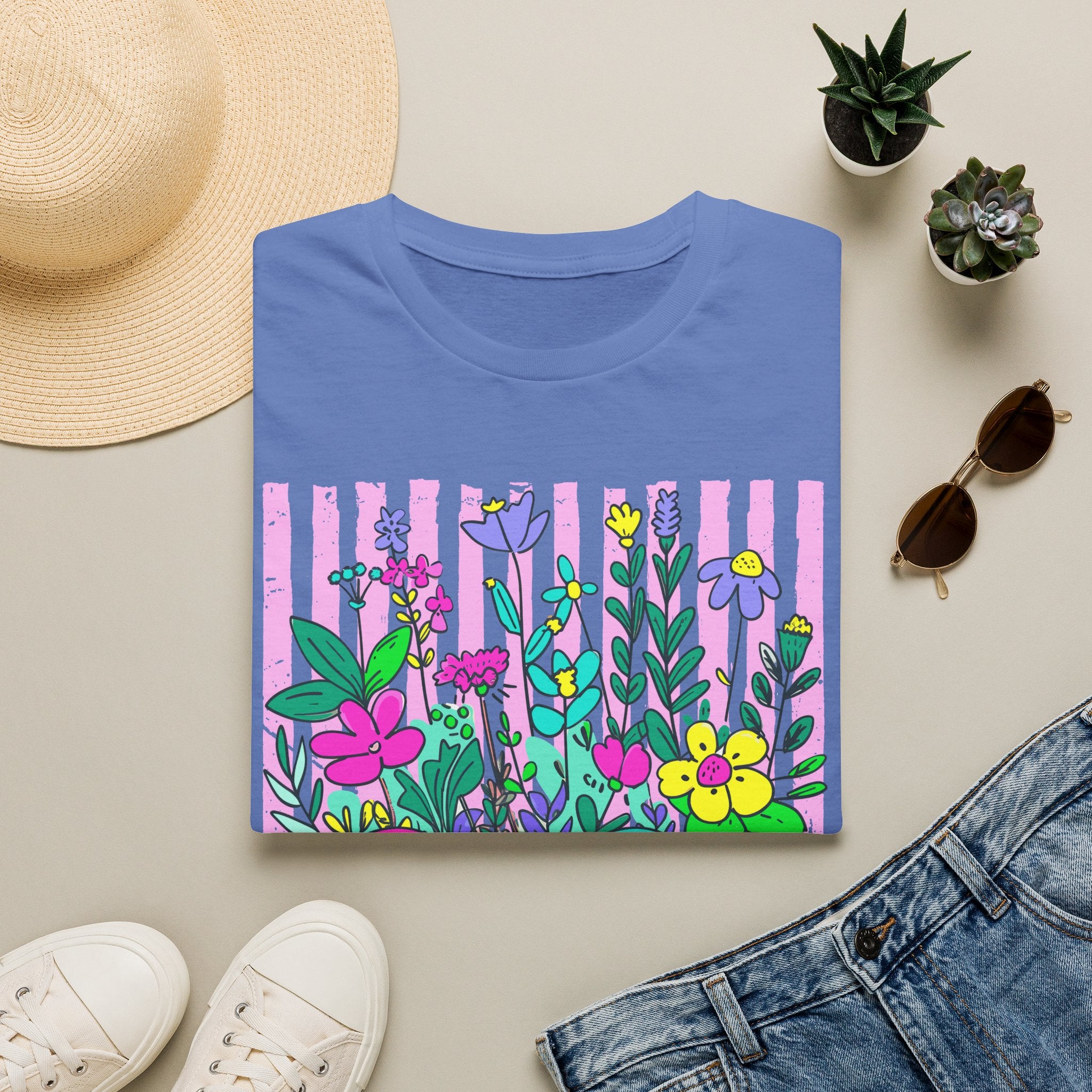 Gigi Floral T-Shirt — Colorful Garden Monogram Tee