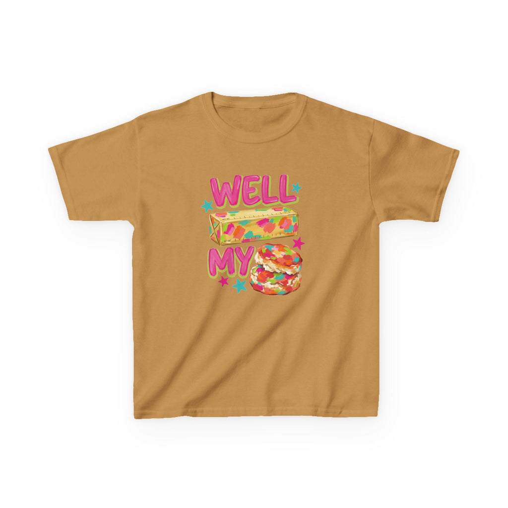 Kids Tee — "Well Butter My Biscuit" Colorful Graphic