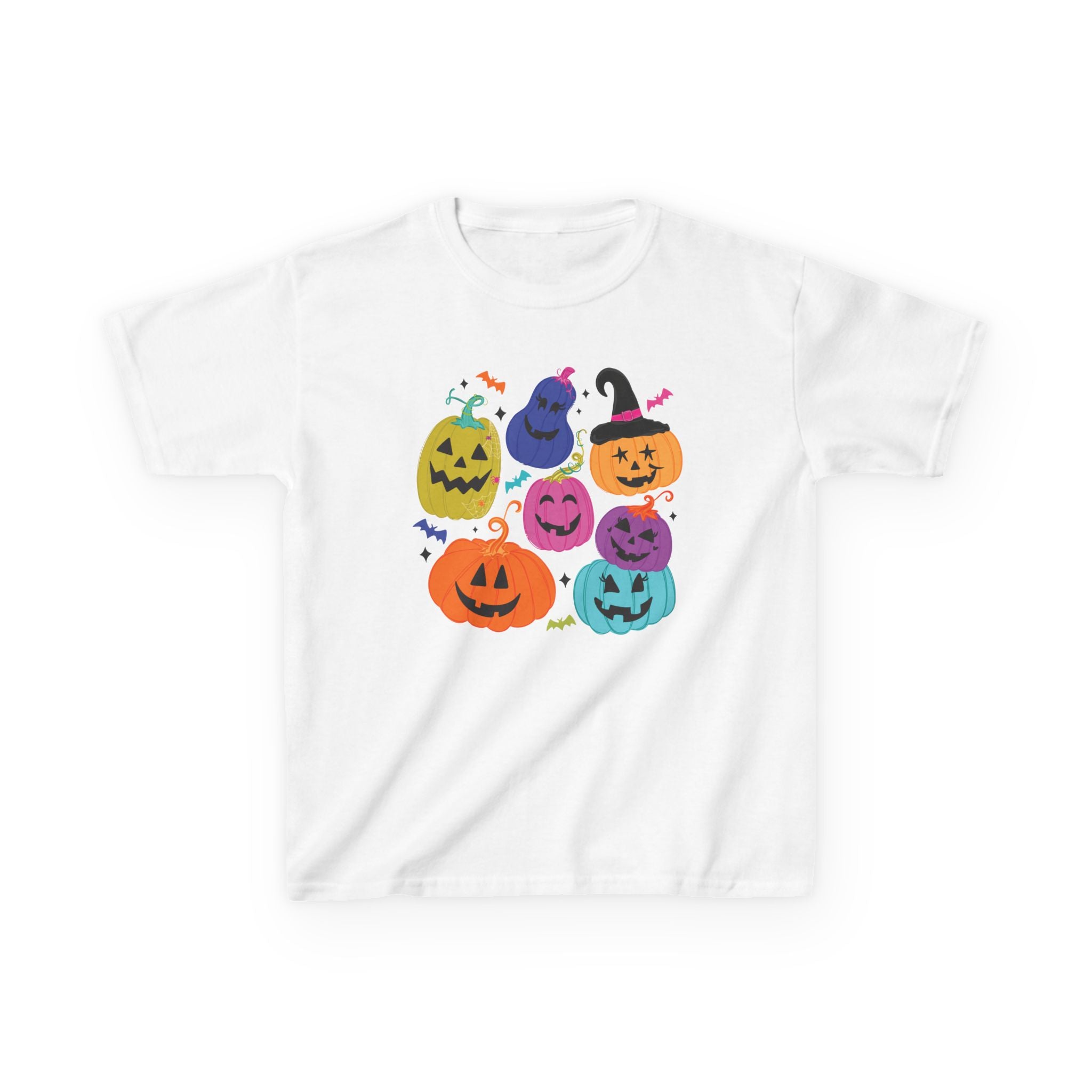 Kids Halloween Pumpkins T‑Shirt — Colorful Jack‑O'Lanterns Cute Trick or Treat Tee