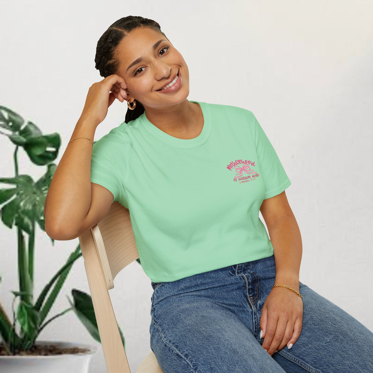 Motherhood is my Ministry Tee – Pink Ribbon Mom Graphic T-Shirt