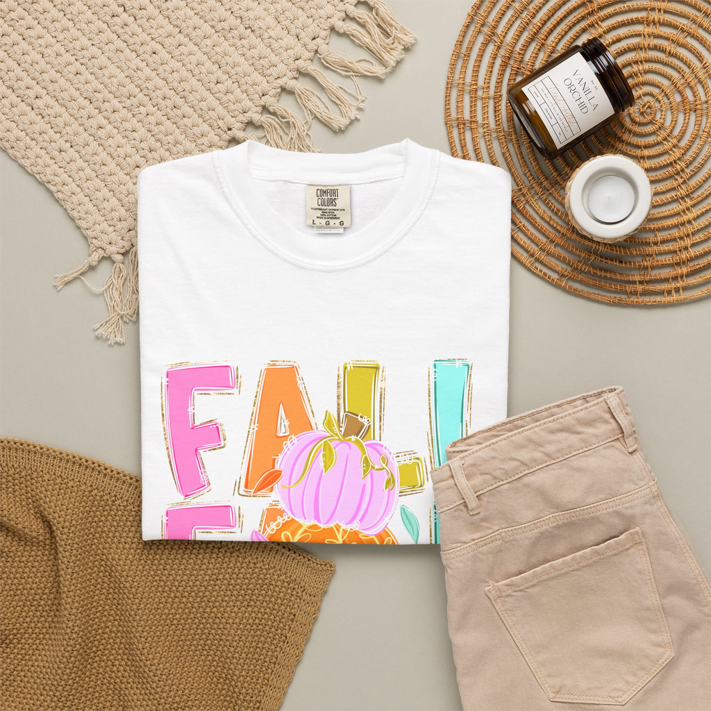 Fall Stack Pumpkin T-Shirt — Colorful Autumn Graphic Tee