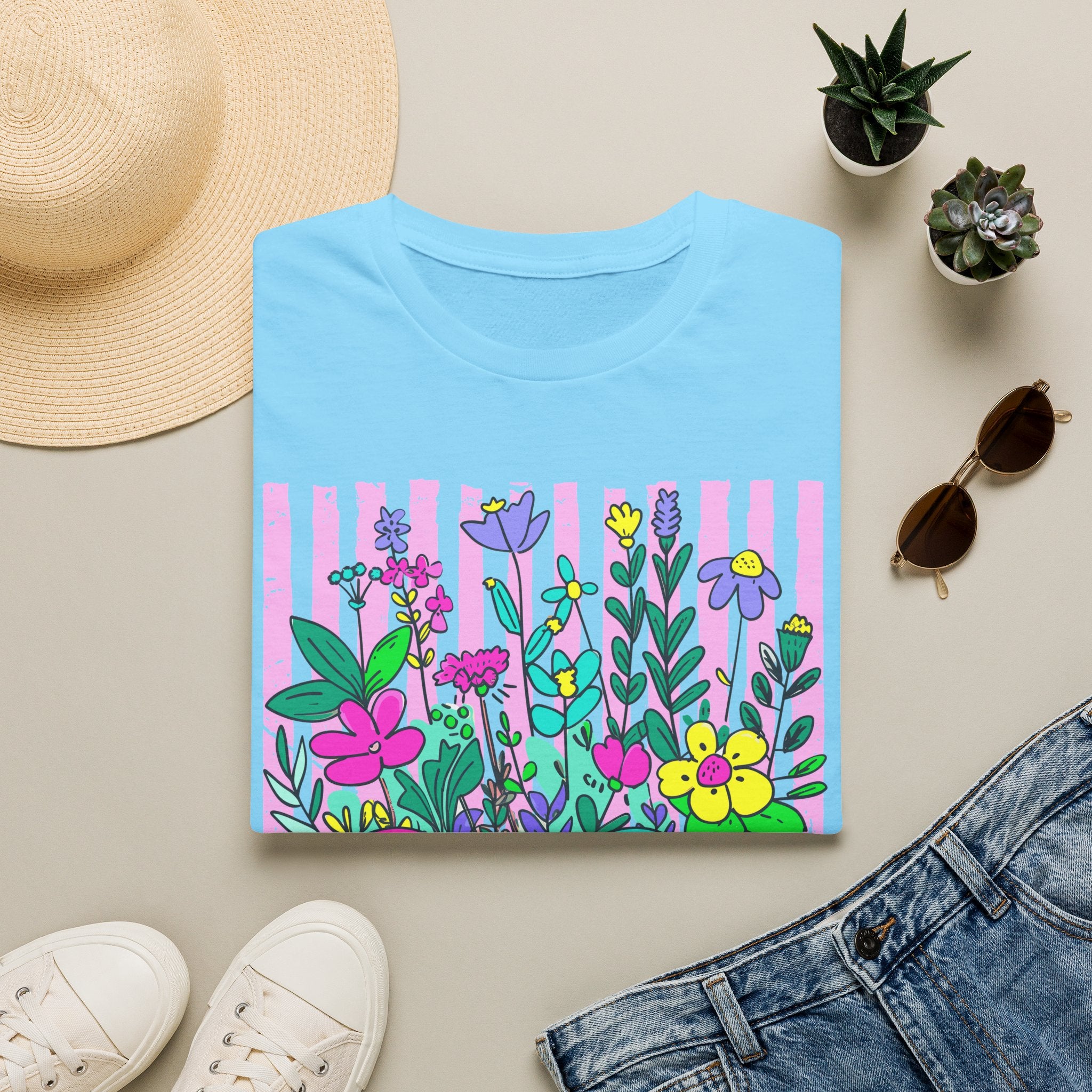 Gigi Floral T-Shirt — Colorful Garden Monogram Tee