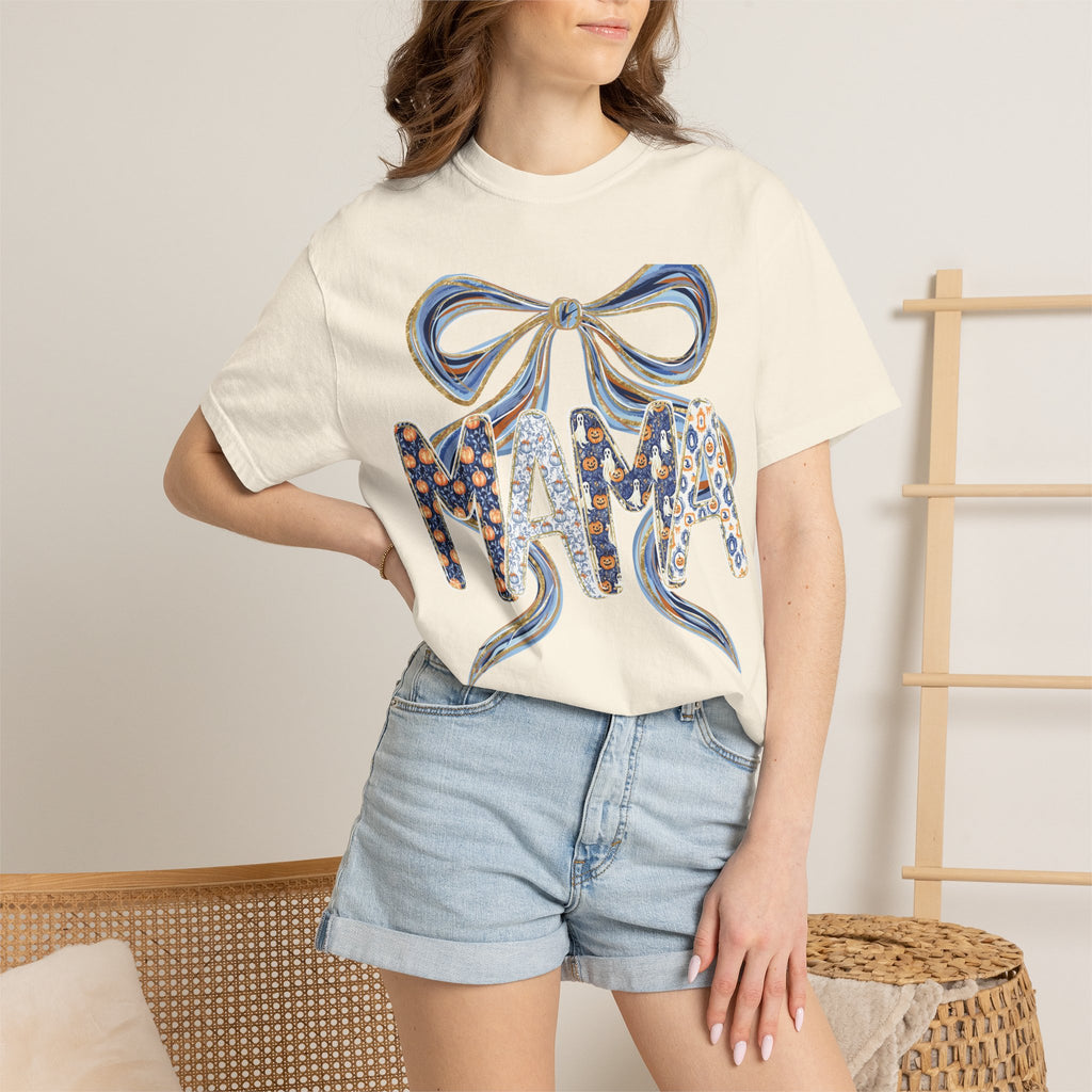 Fall Pumpkin Mama Bow - Comfort Color