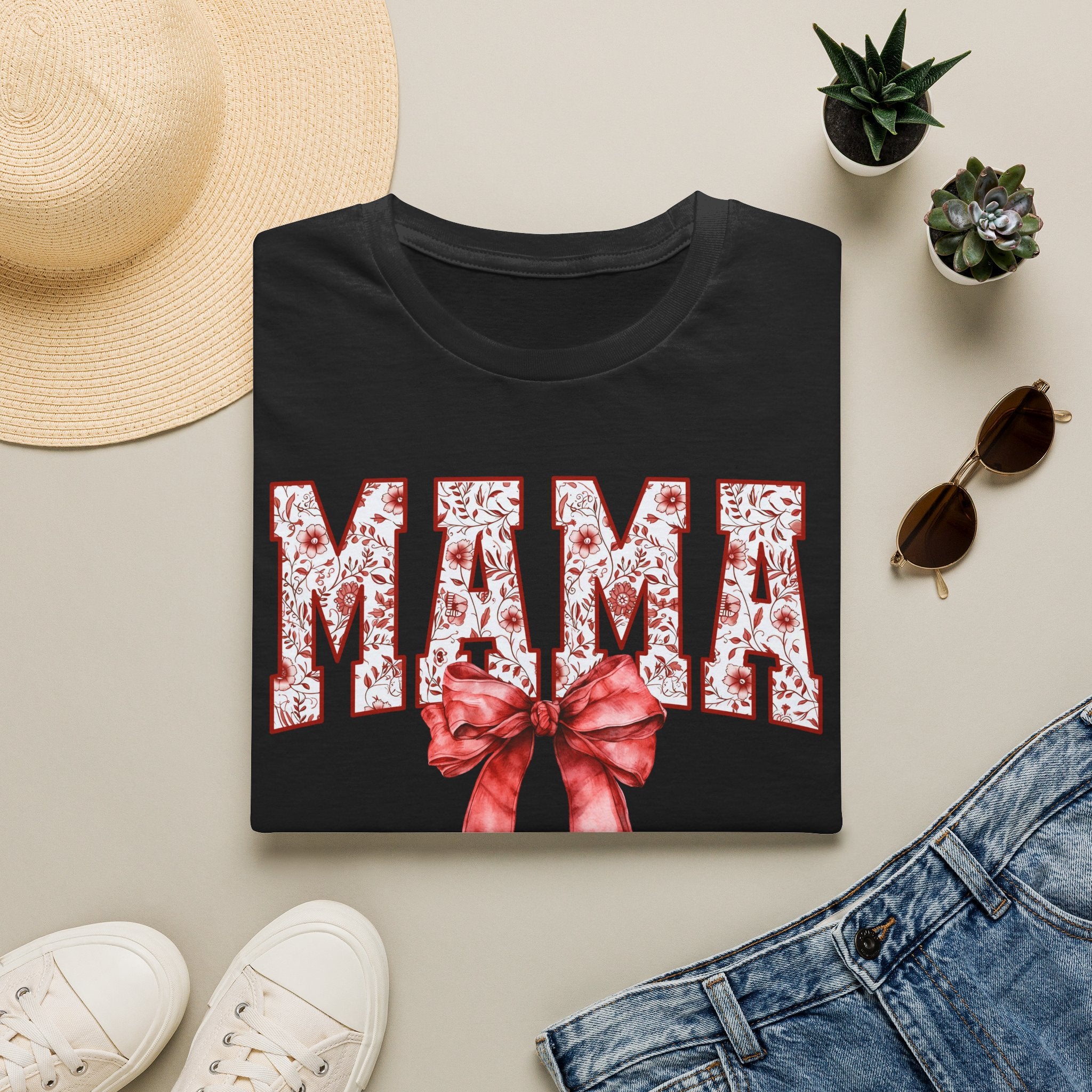 Mama Floral Bow T-Shirt — Mom Mother's Day Gift