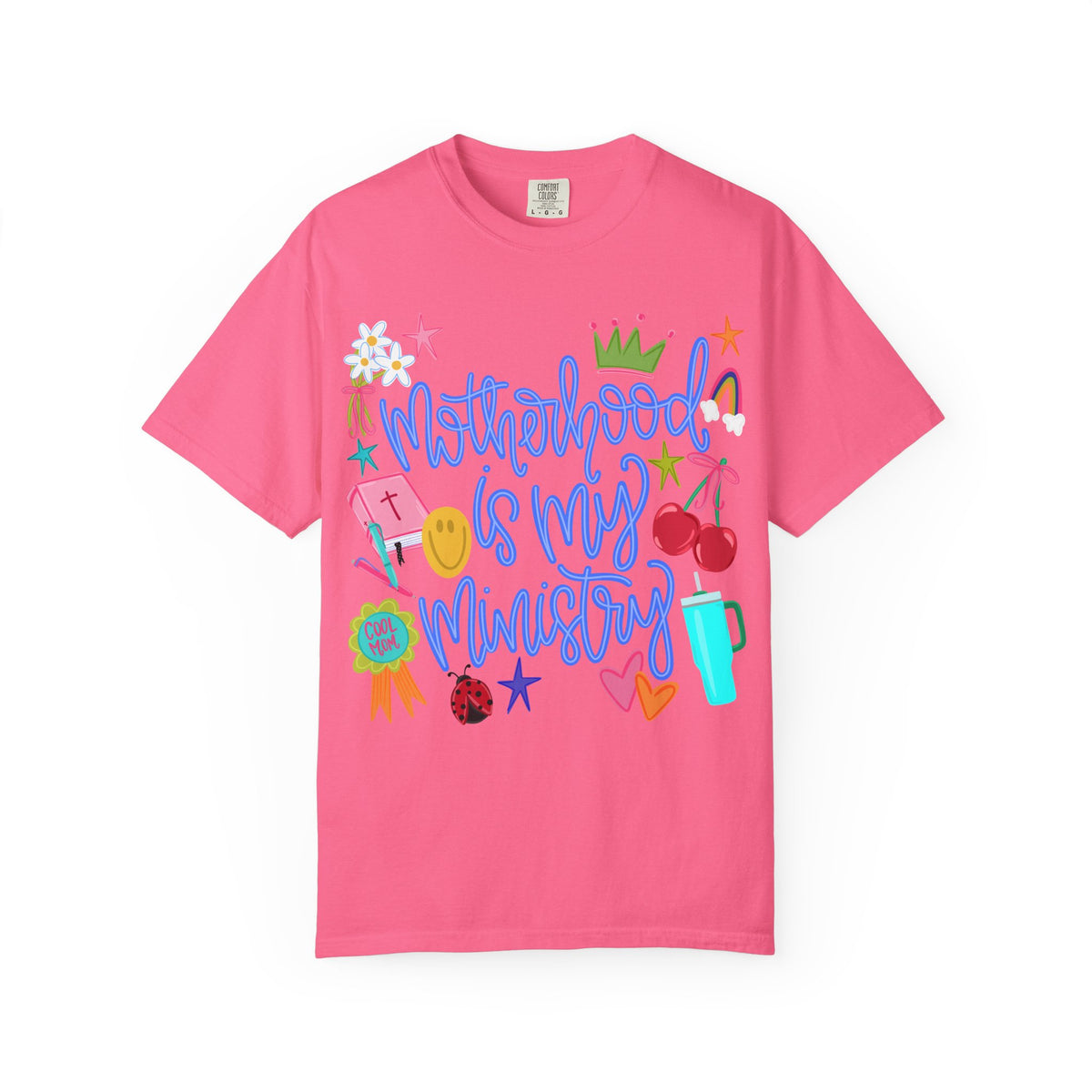 Motherhood Is My Ministry T-Shirt Blue Font