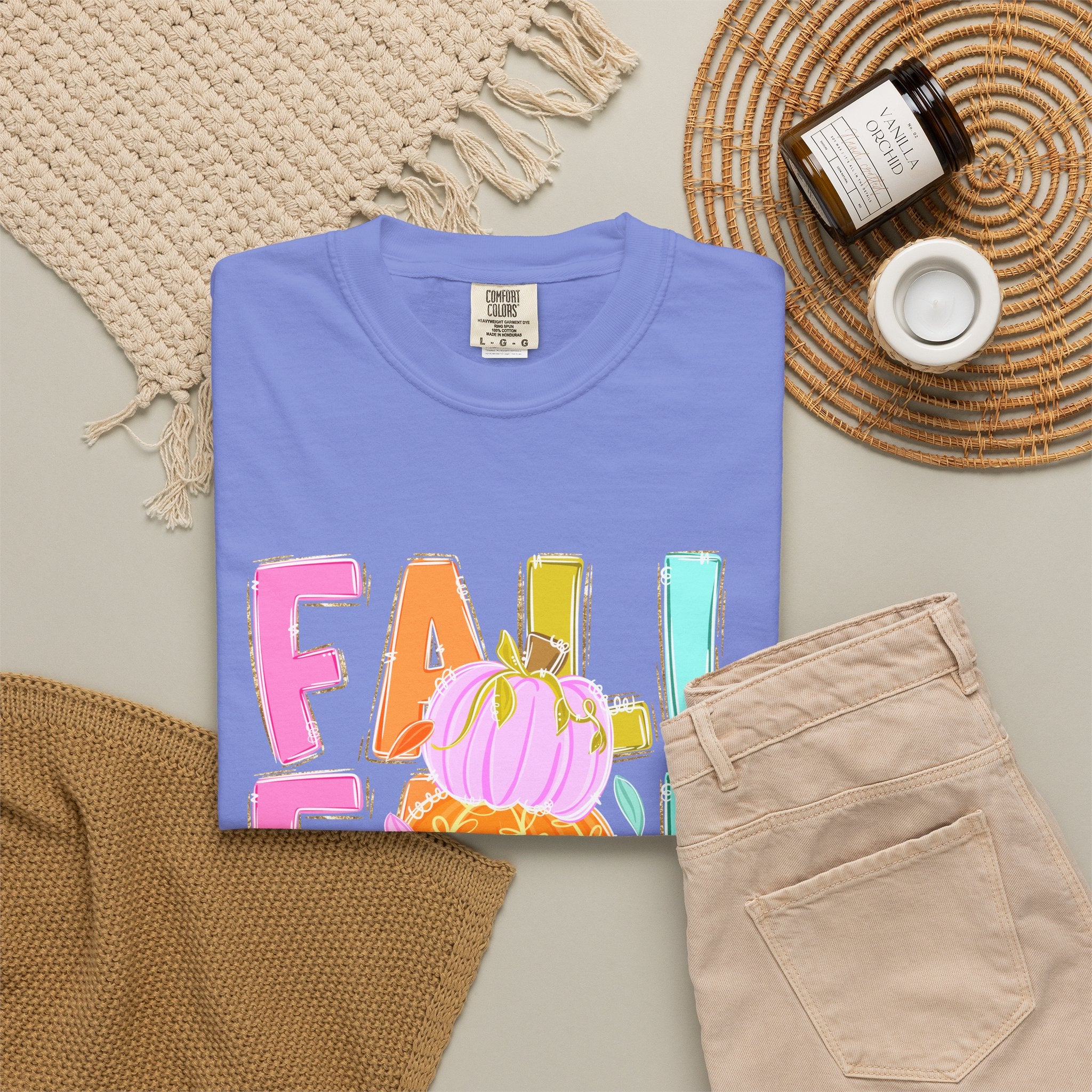 Fall Stack Pumpkin T-Shirt — Colorful Autumn Graphic Tee