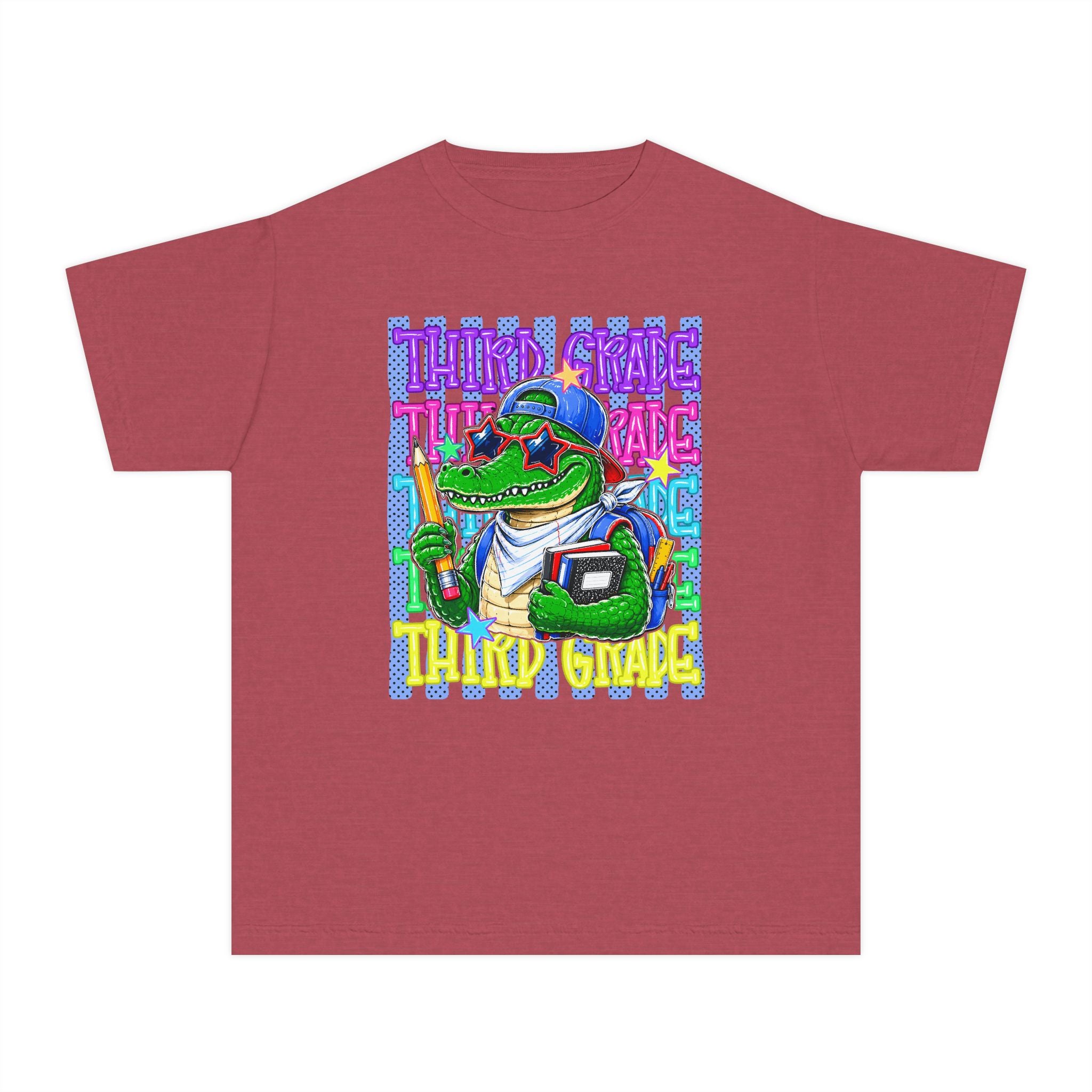 Youth Tee — Colorful 'Third Grade' School Gator Graphic