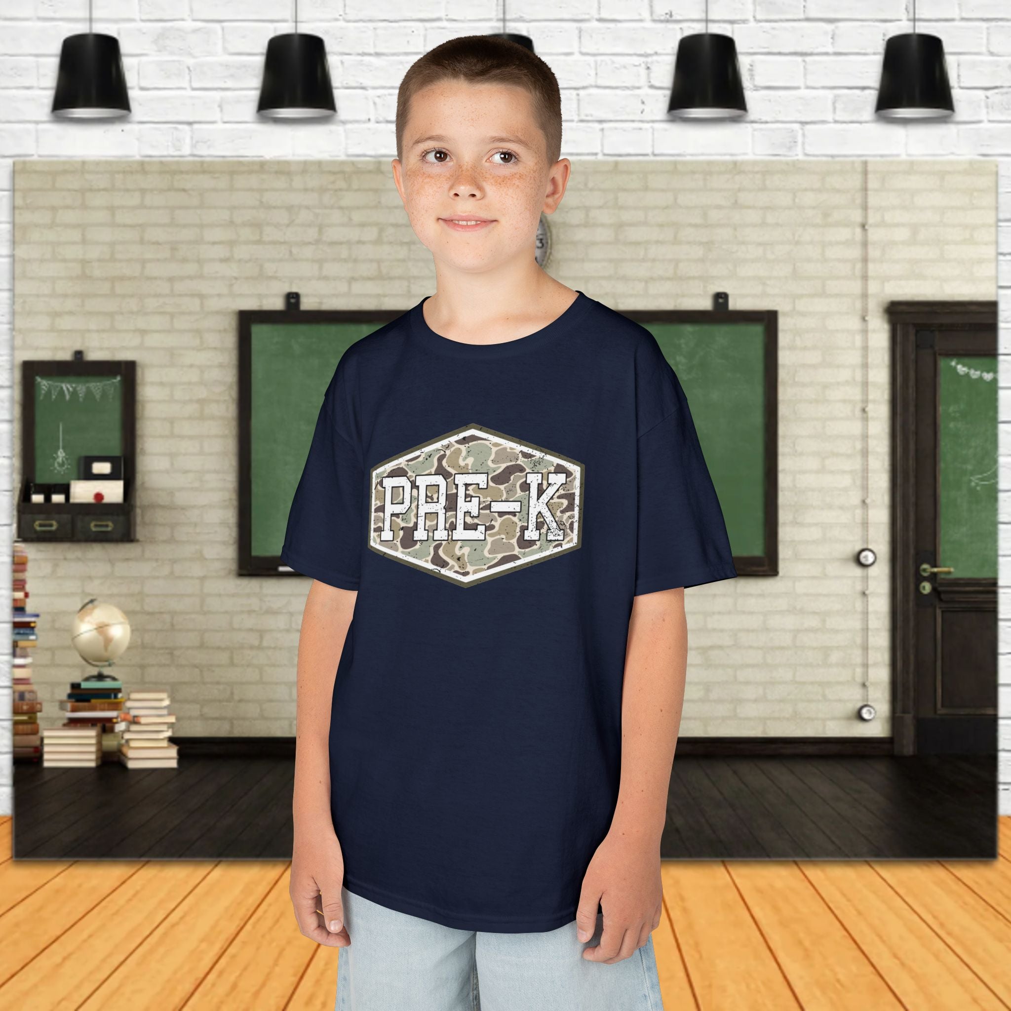 Pre-K Camo Kids T-Shirt — Preschool Graduation & Back-to-School Tee