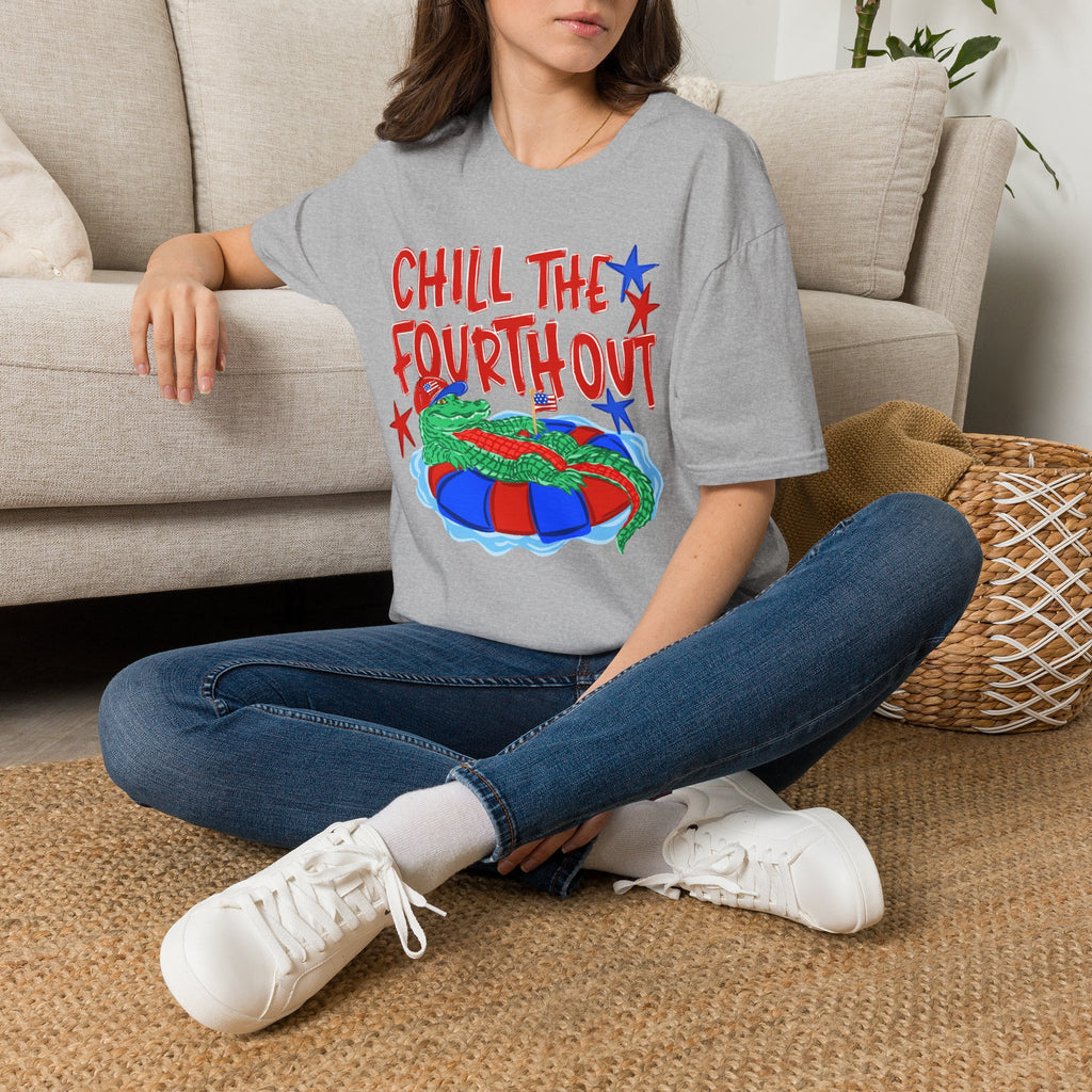 T-Shirt — “Chill the Fourth Out” Patriotic Alligator July 4th Tee