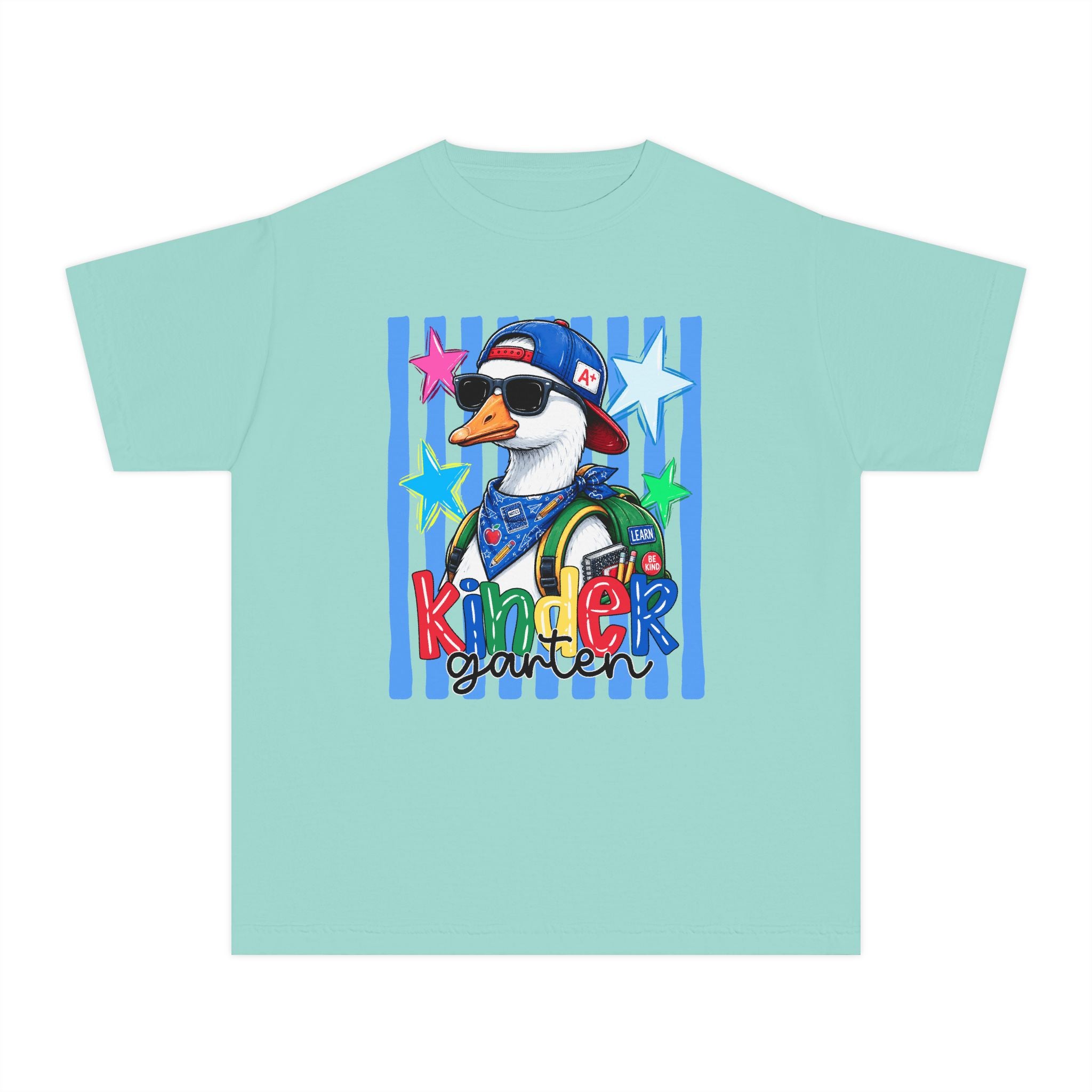 Kindergarten Boy Duck Youth Tee — Back-to-School Cute Penguin Graphic Shirt