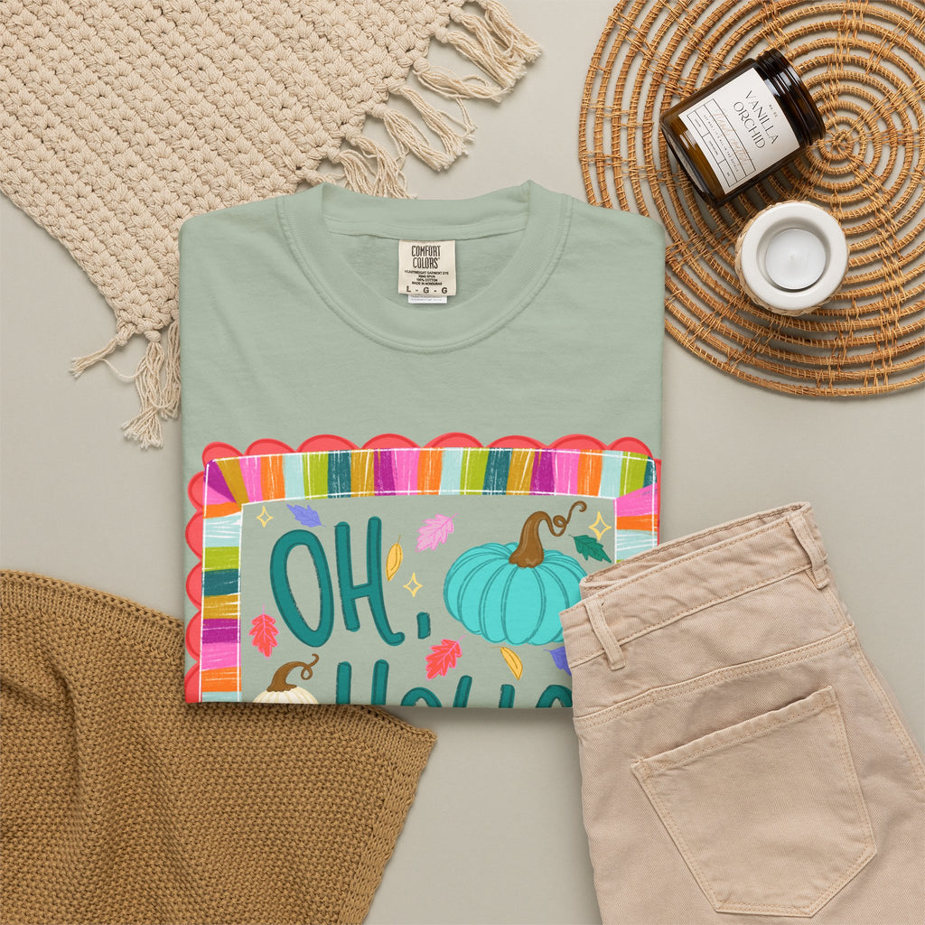 Oh, Hello Fall T-Shirt — Colorful Pumpkin Autumn Tee