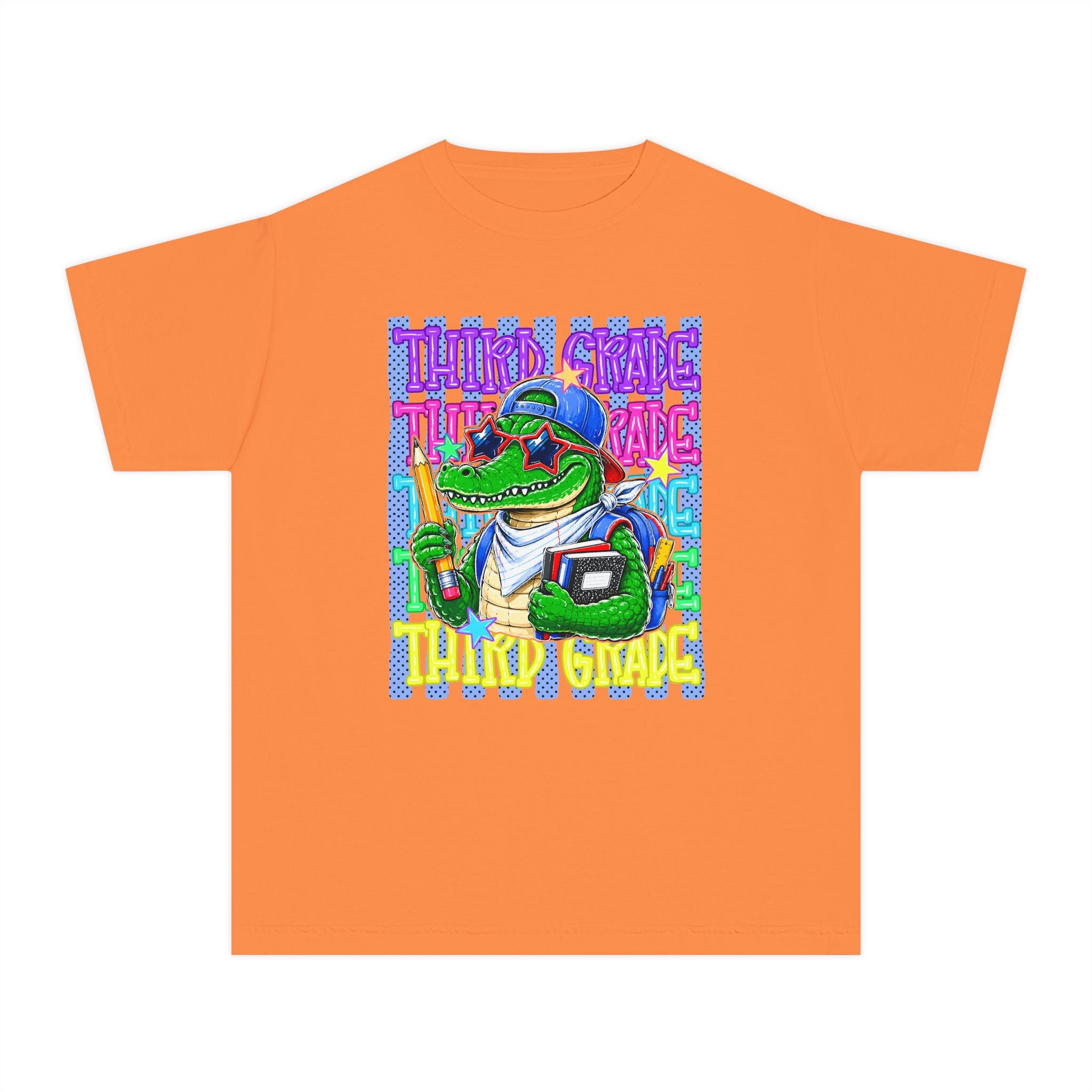 Youth Tee — Colorful 'Third Grade' School Gator Graphic