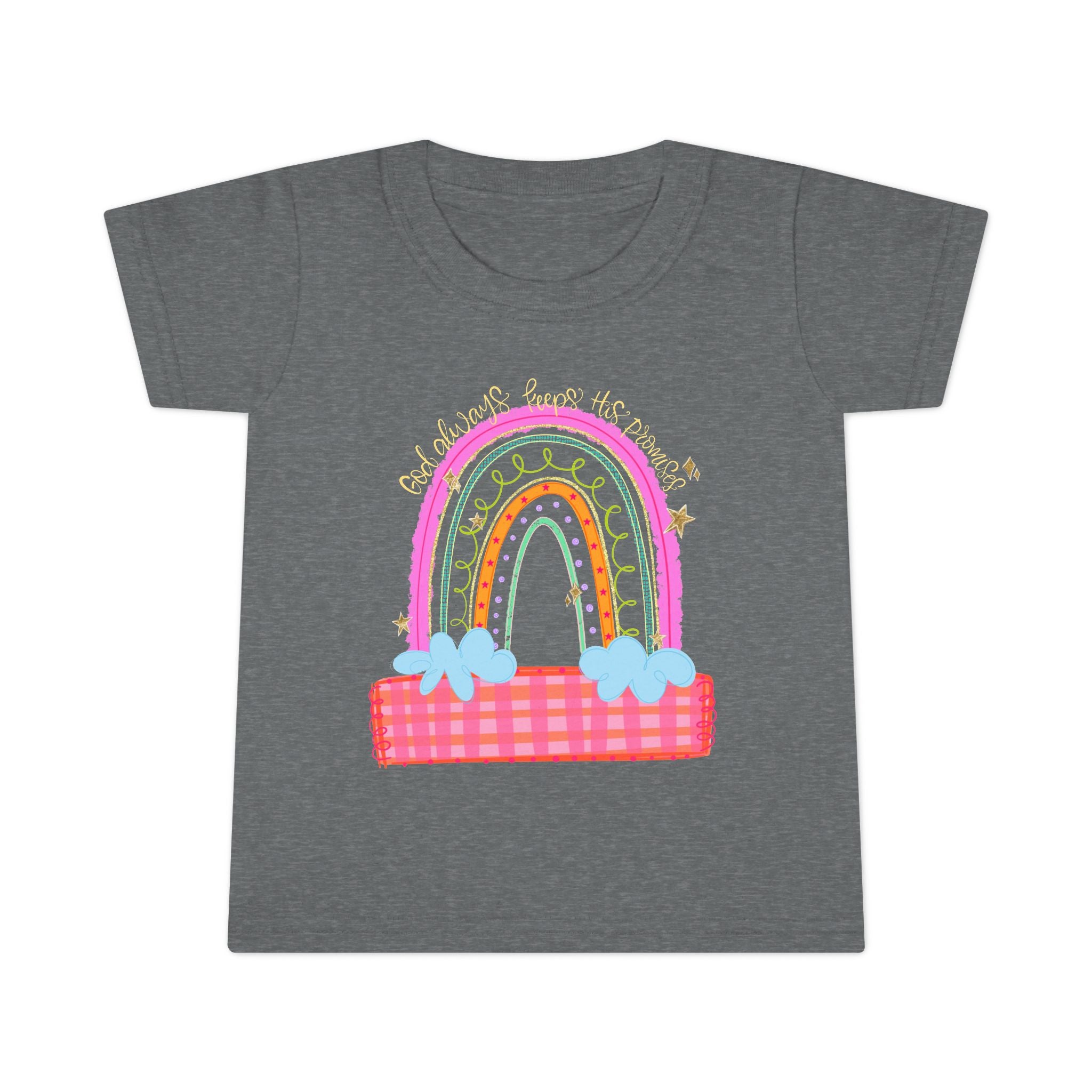 Toddler T-Shirt — Colorful Rainbow  God always keeps his promises