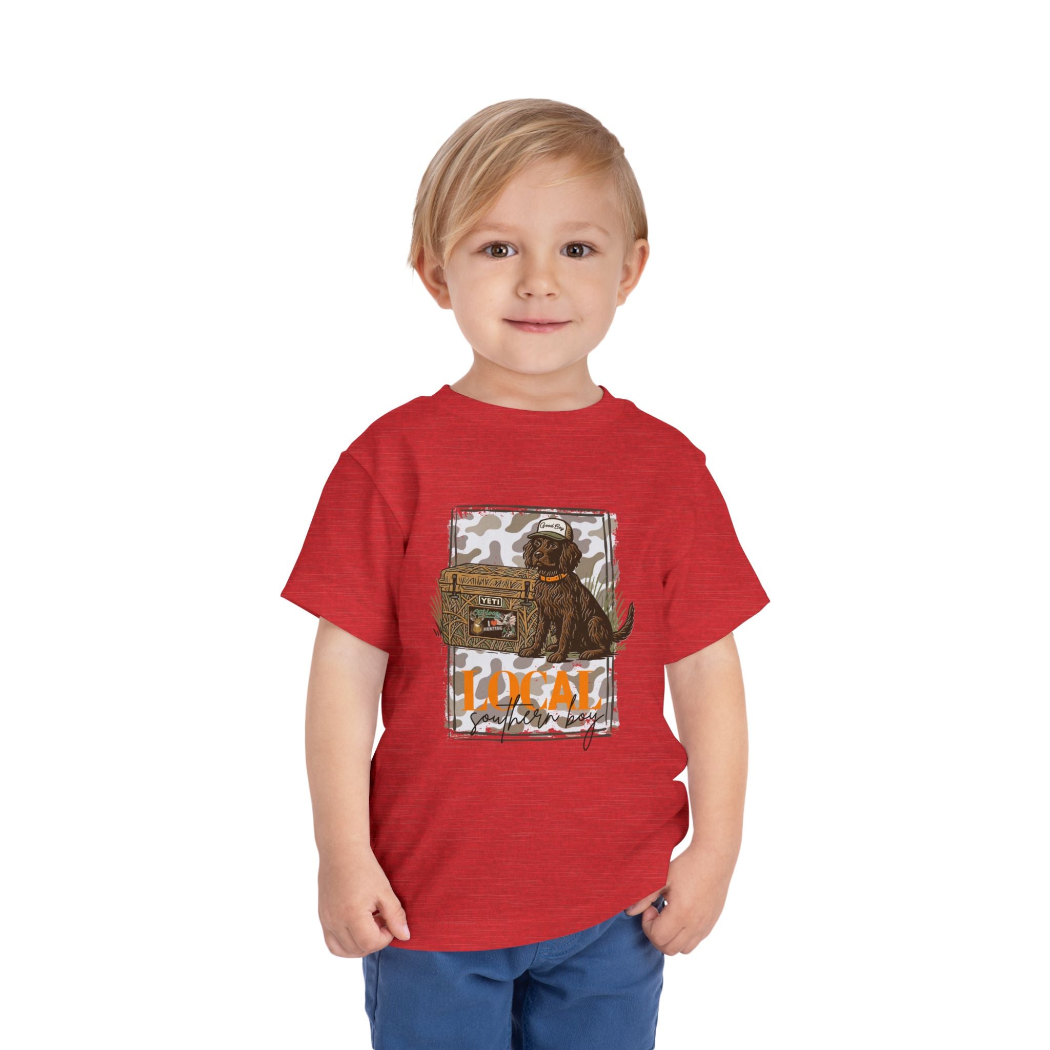 Toddler Tee — Camo Pup 'Local' Hunting Dog Graphic