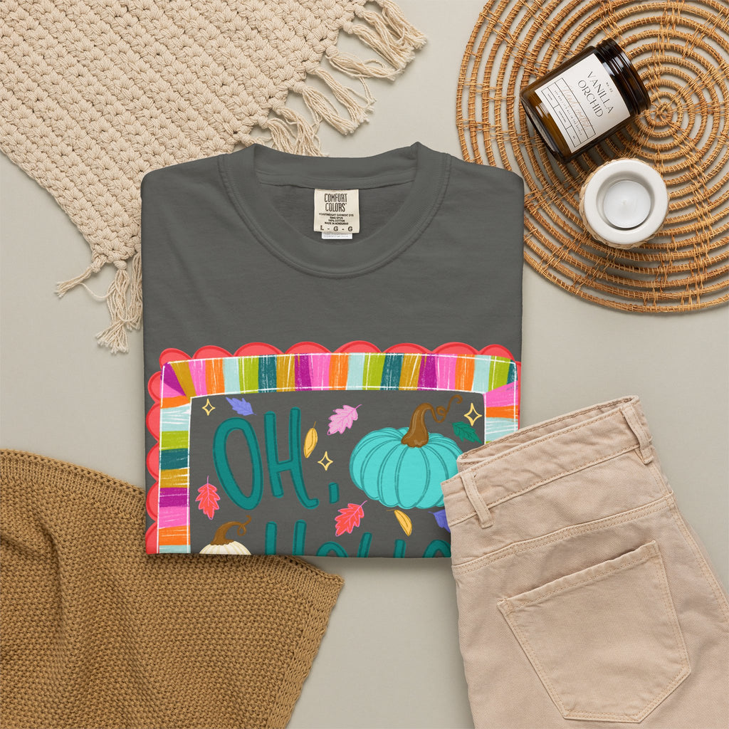 Oh, Hello Fall T-Shirt — Colorful Pumpkin Autumn Tee