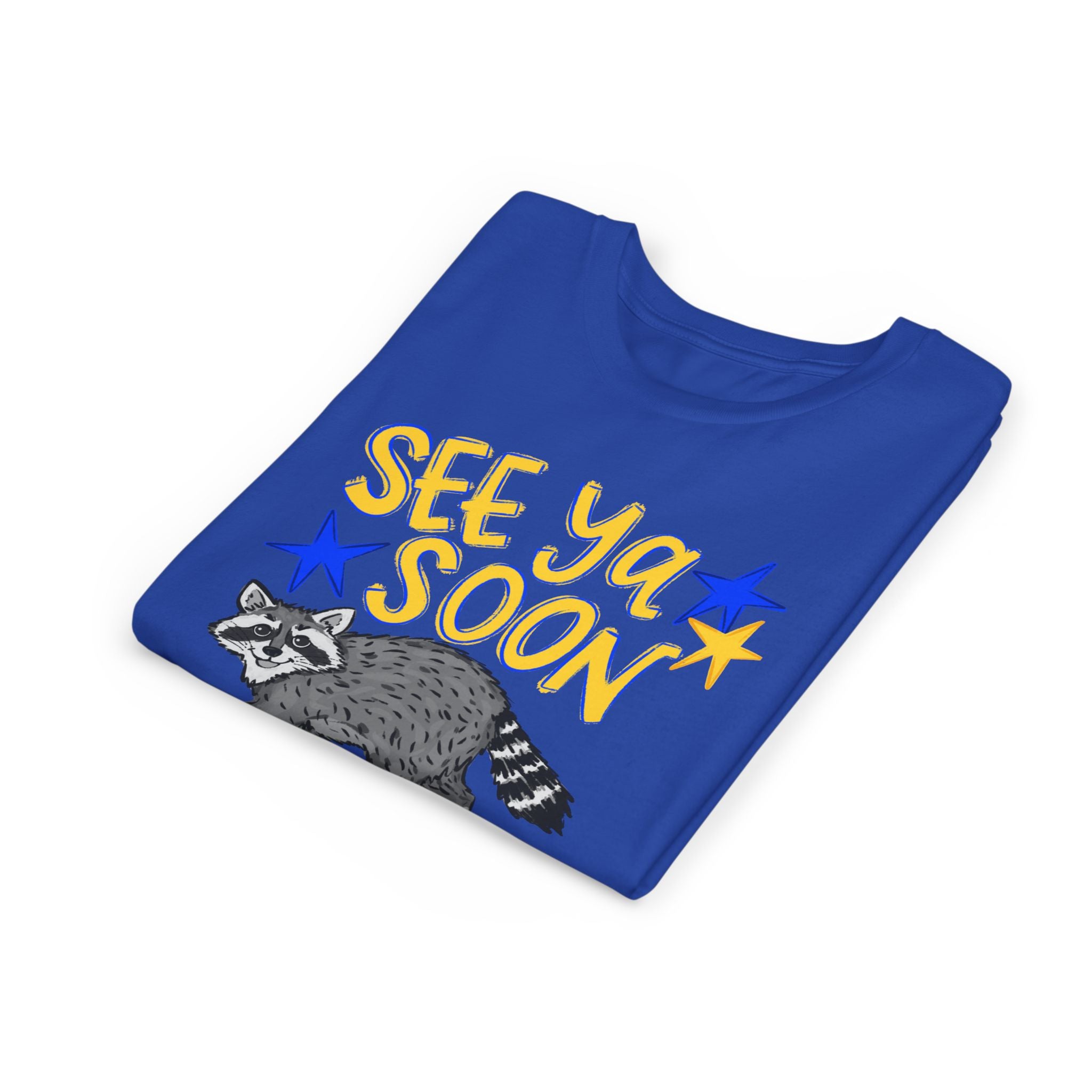 Youth Tee — “See Ya Soon” Raccoon Graphic Kids Shirt
