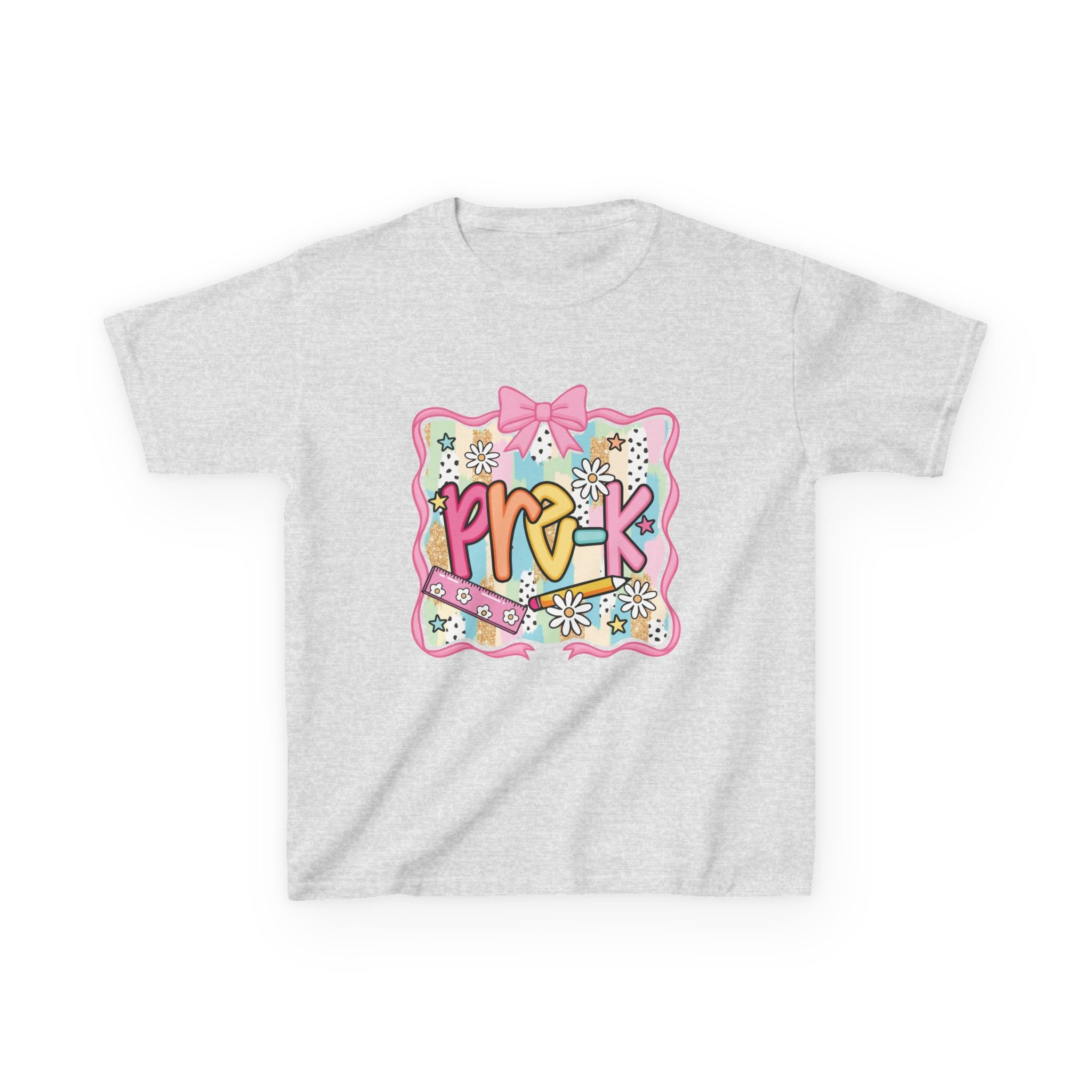 Kids Tee — Colorful 'Pre-K' Floral Design